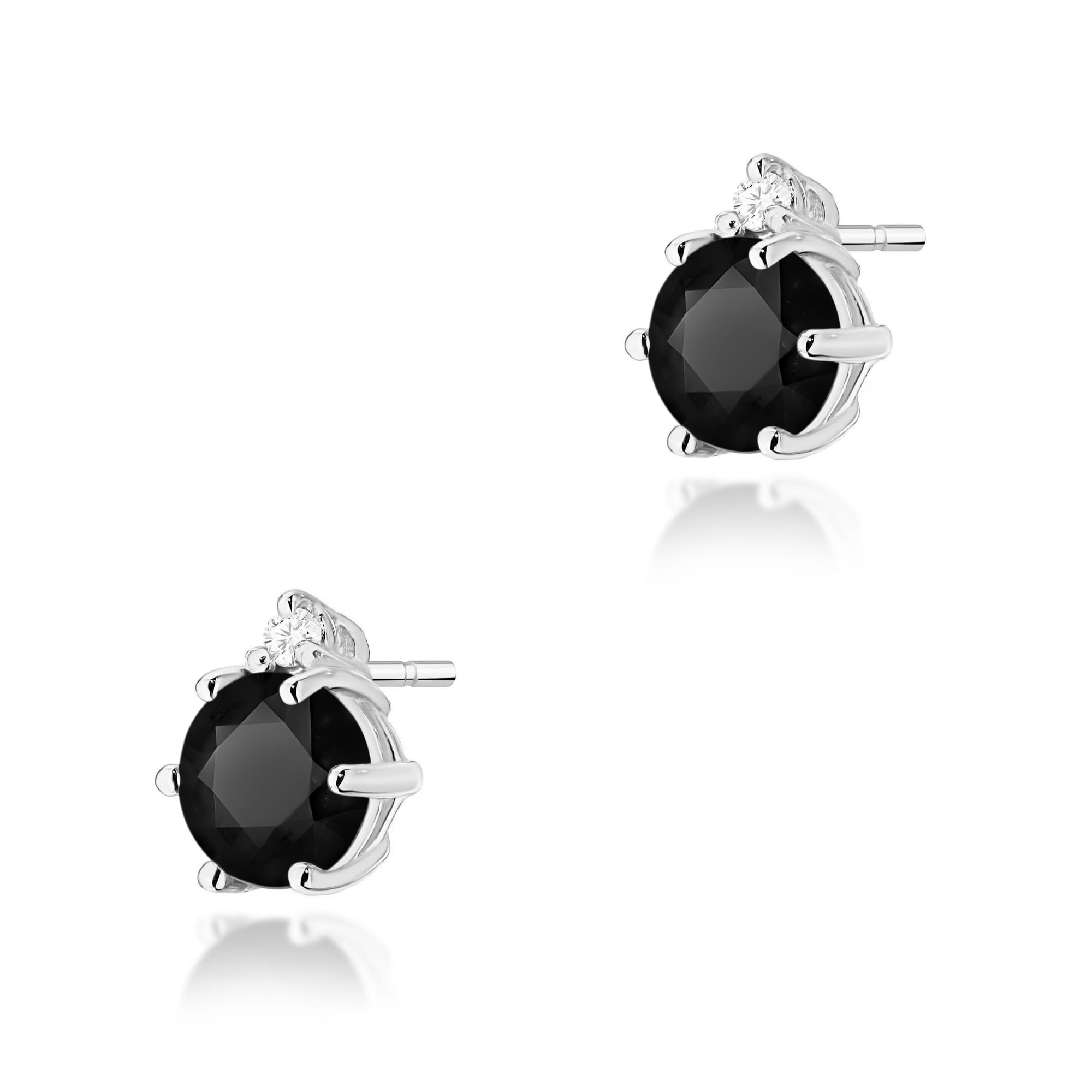 Cercei Aur 14K Cu Diamant Negru KO076