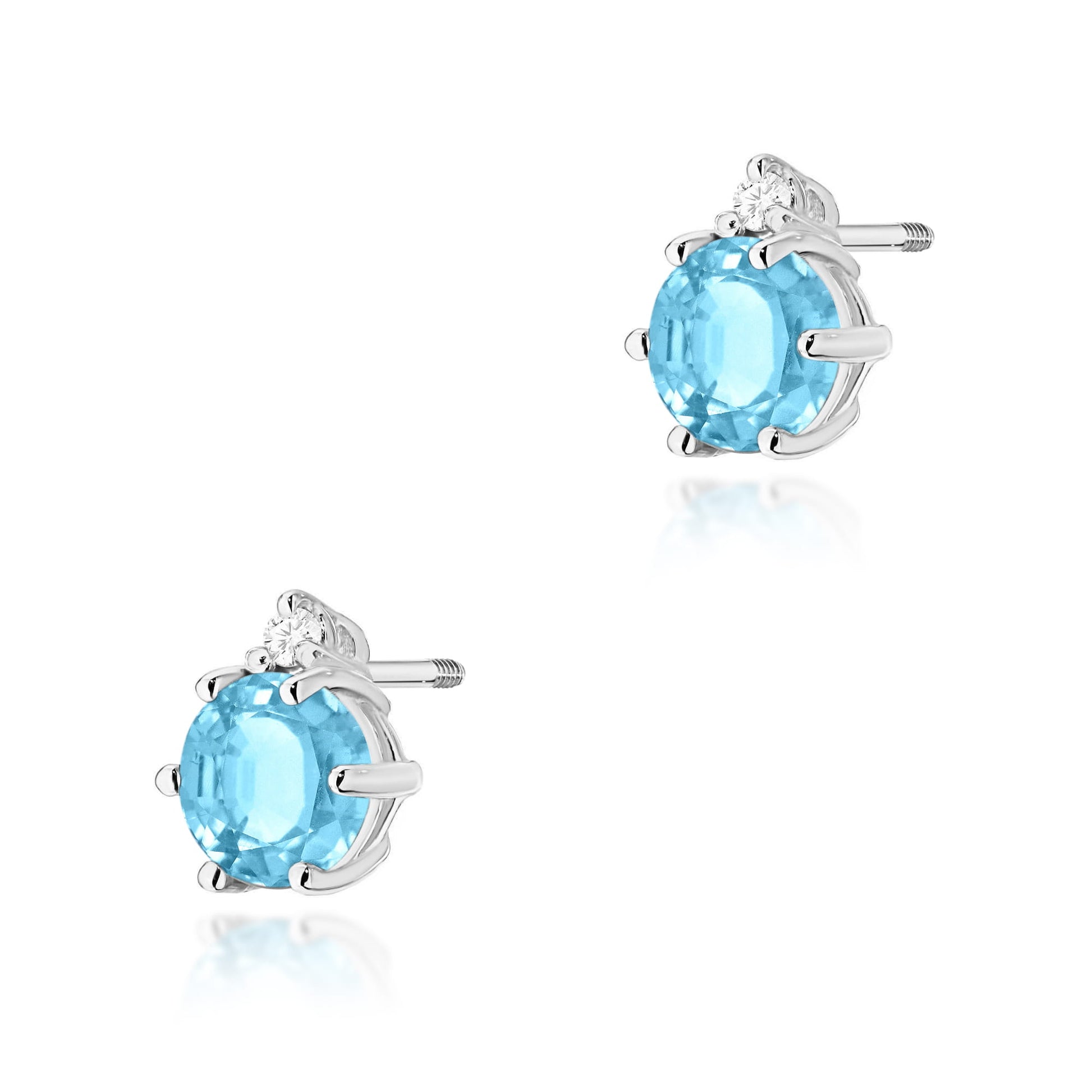 Cercei Aur 14K Topaz & Diamante - Model K0076