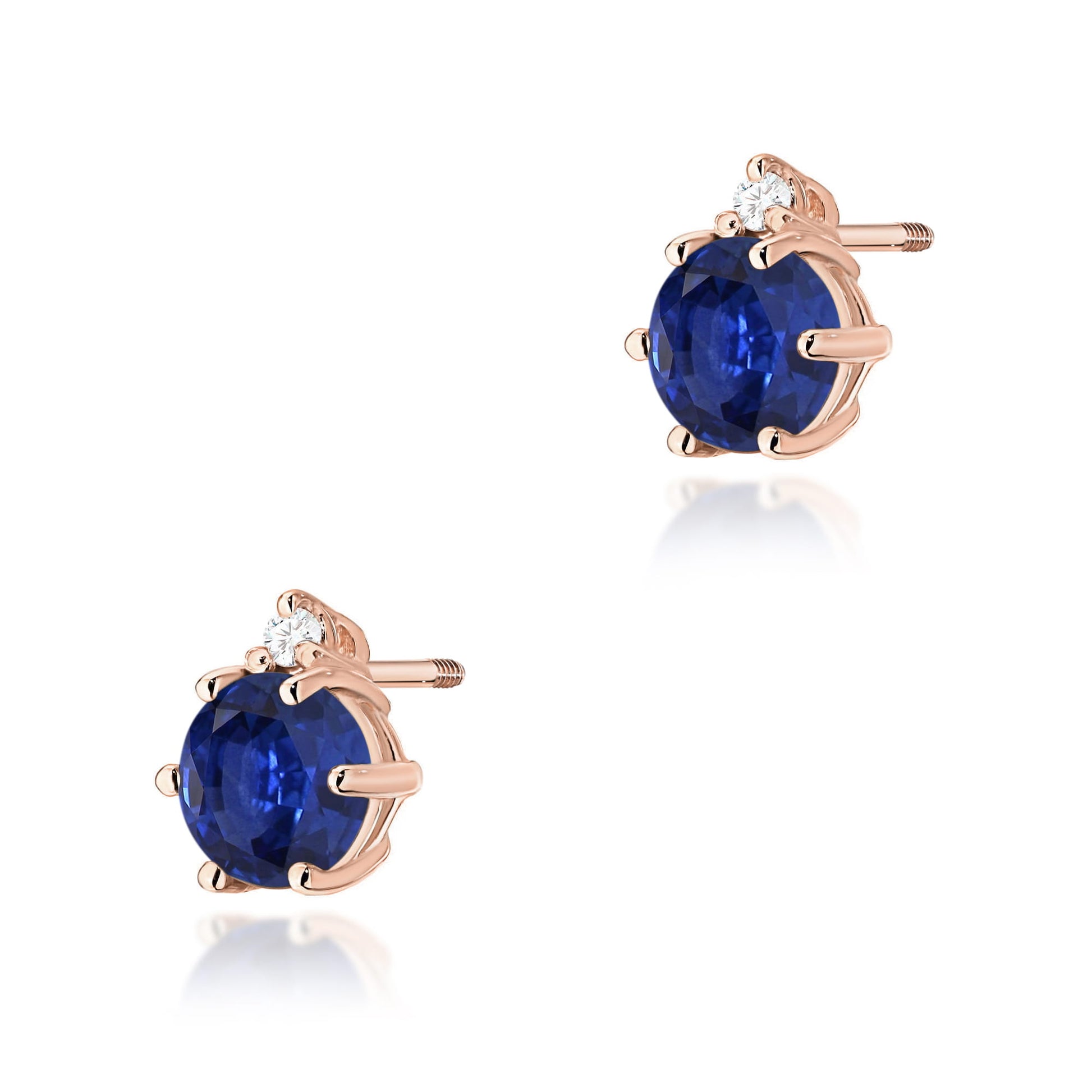Cercei Aur 14K K0076 cu Safire și Diamante