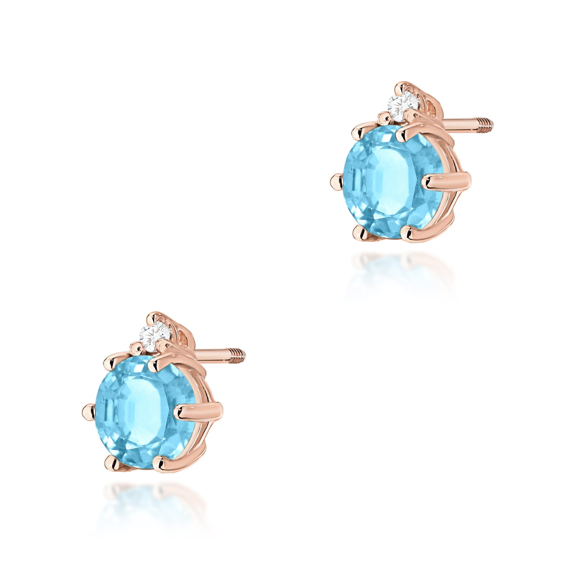 Cercei Aur 14K Topaz & Diamante - Model K0076