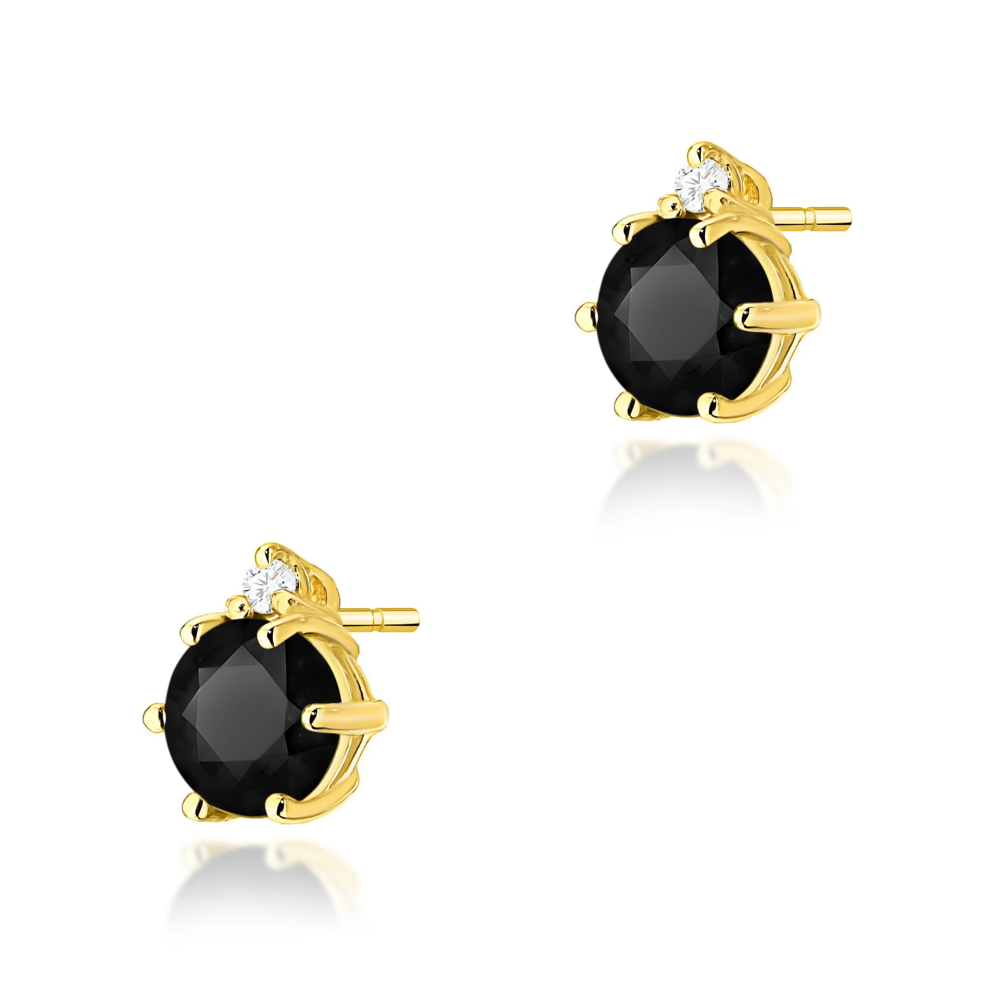 Cercei Aur 14K Cu Diamant Negru KO076
