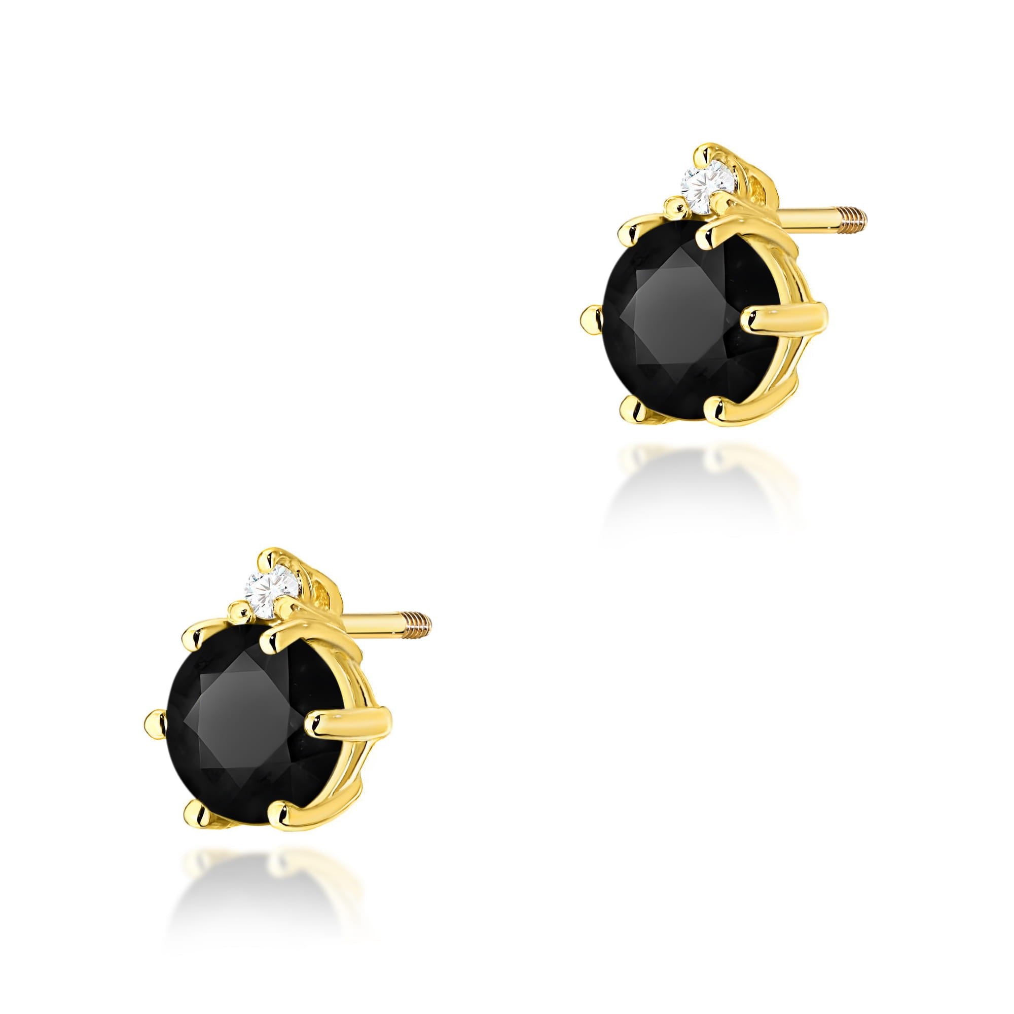Cercei Aur 14K Cu Diamante Negre K0076