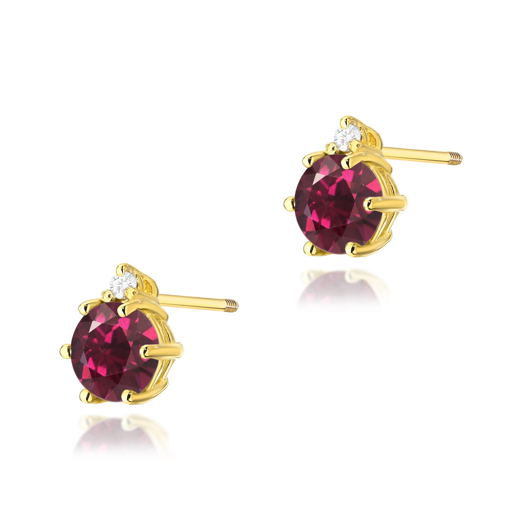Cercei Aur 14K K0076 Rodolit 2 x 0.60ct
