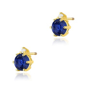 Cercei Aur 14K K0076 cu Safire și Diamante