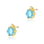 Cercei Aur 14K Topaz & Diamante - Model K0076