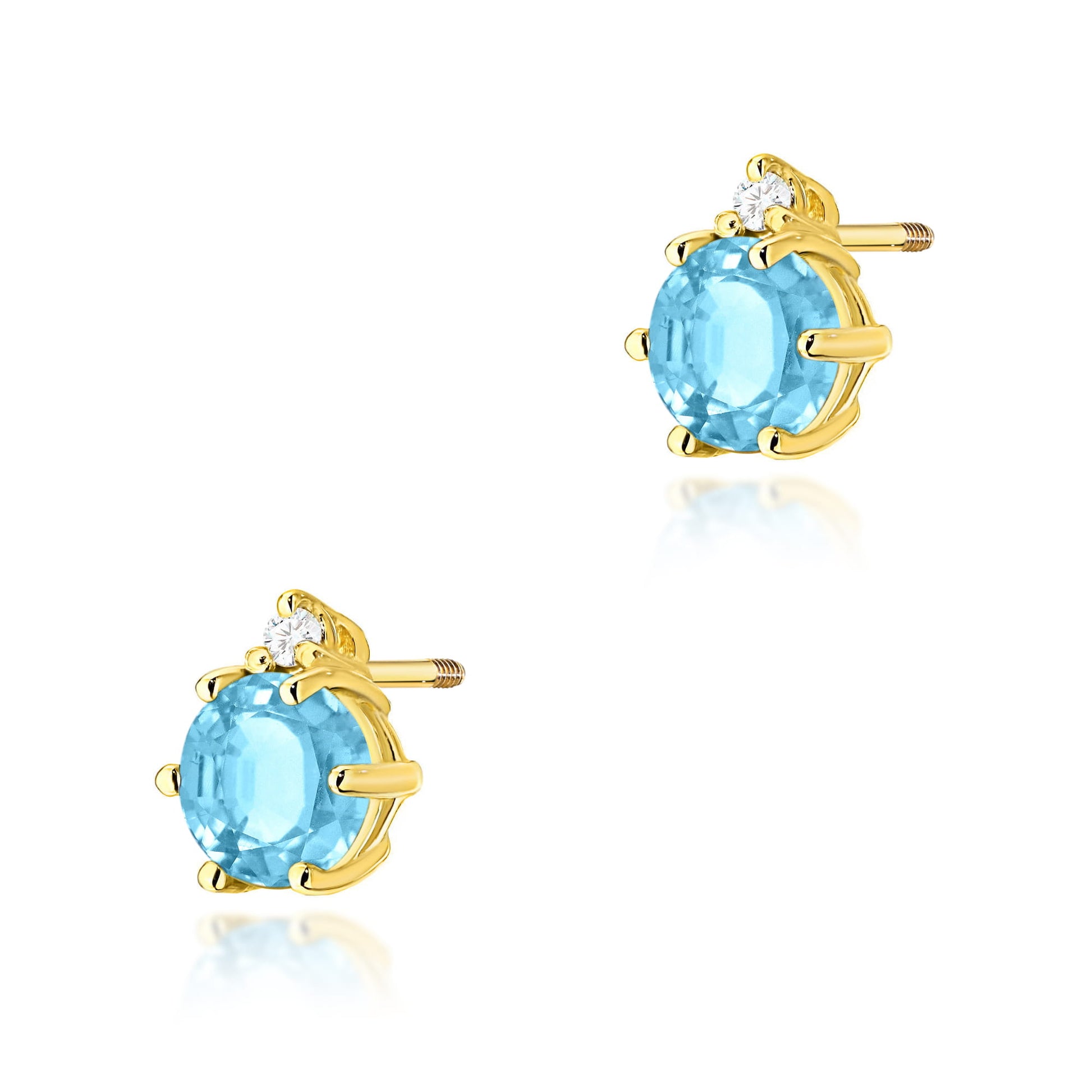 Cercei Aur 14K Topaz & Diamante - Model K0076
