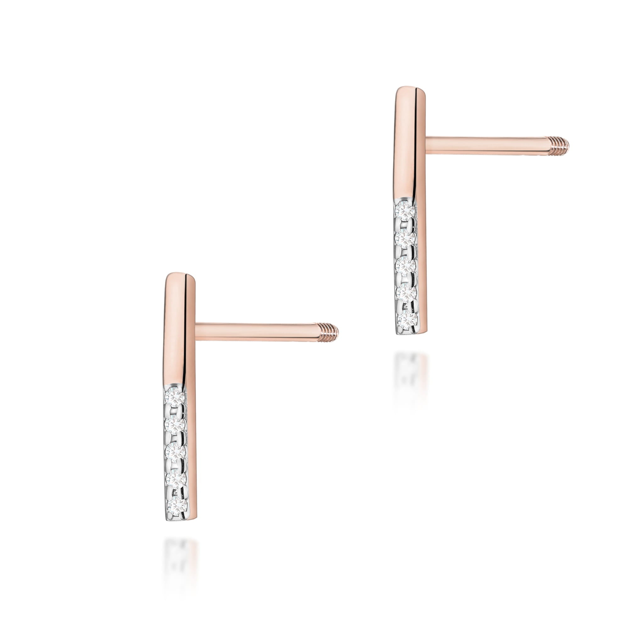 Cercei Aur 14K cu Diamante Naturale 0.05 ct
