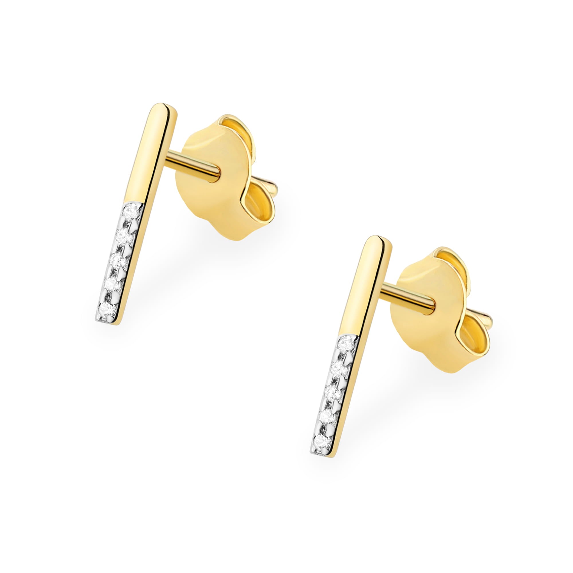 Cercei Aur 14K cu Diamante Naturale 0.05 ct