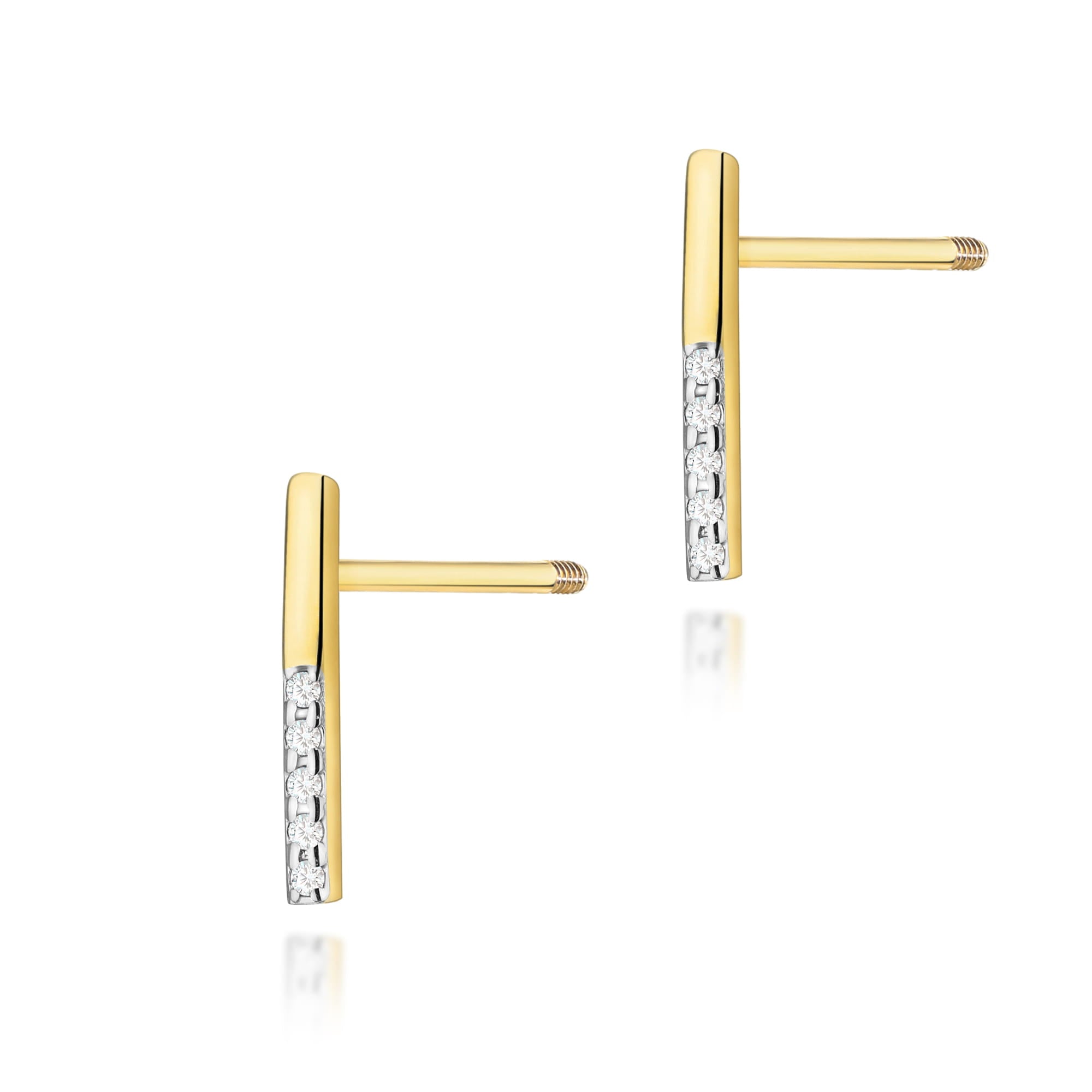 Cercei Aur 14K cu Diamante Naturale 0.05 ct