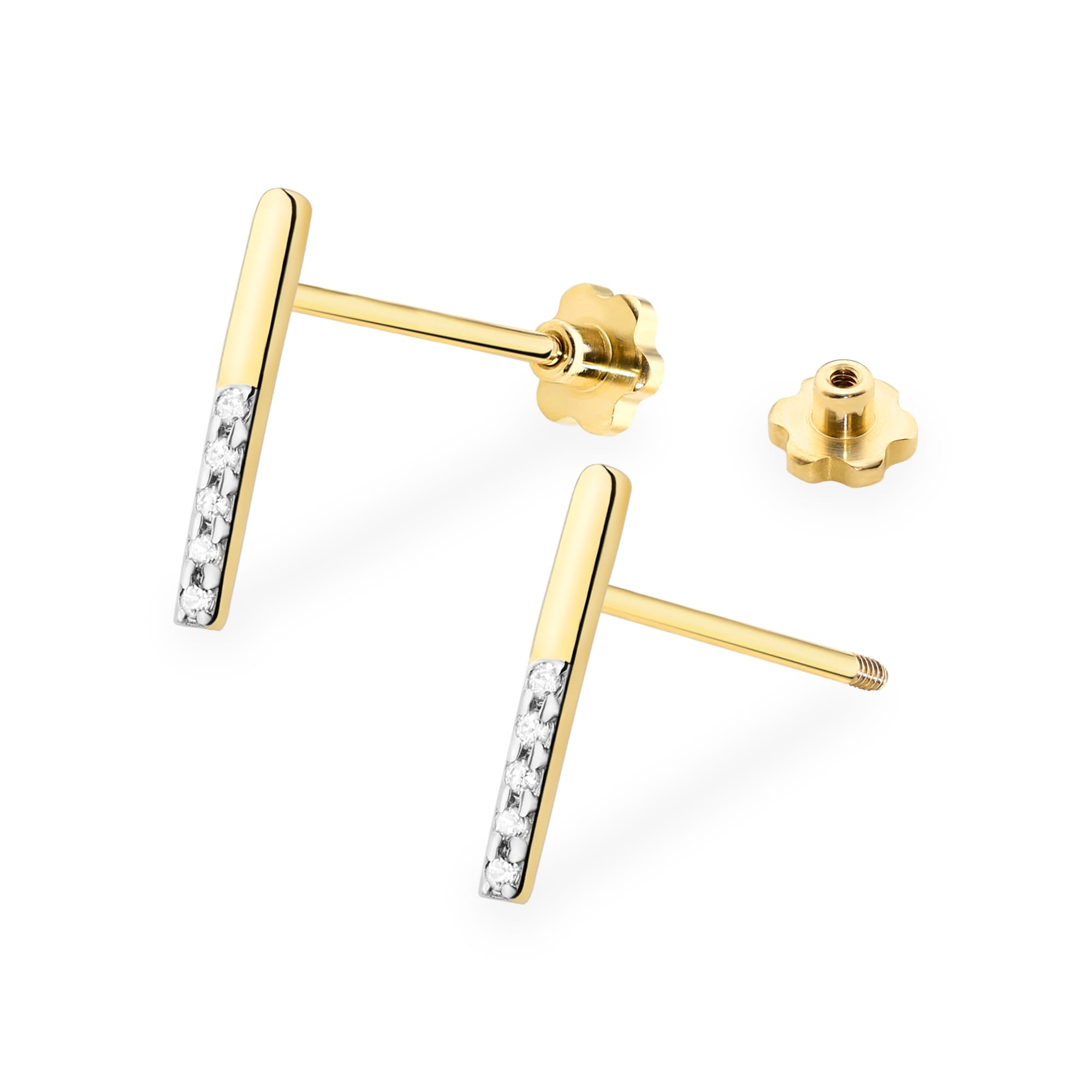Cercei Aur 14K cu Diamante Naturale 0.05 ct