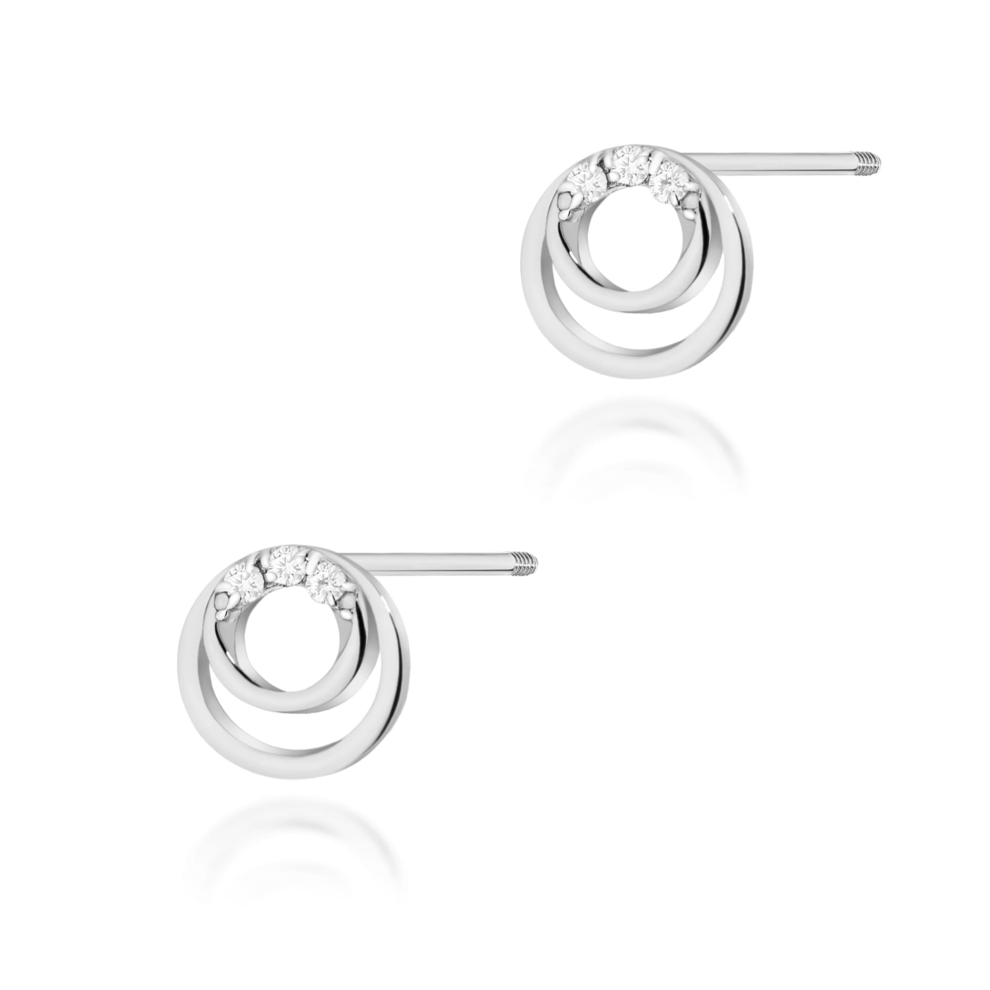 Cercei Aur 14k cu Diamante Naturale 0.03 ct