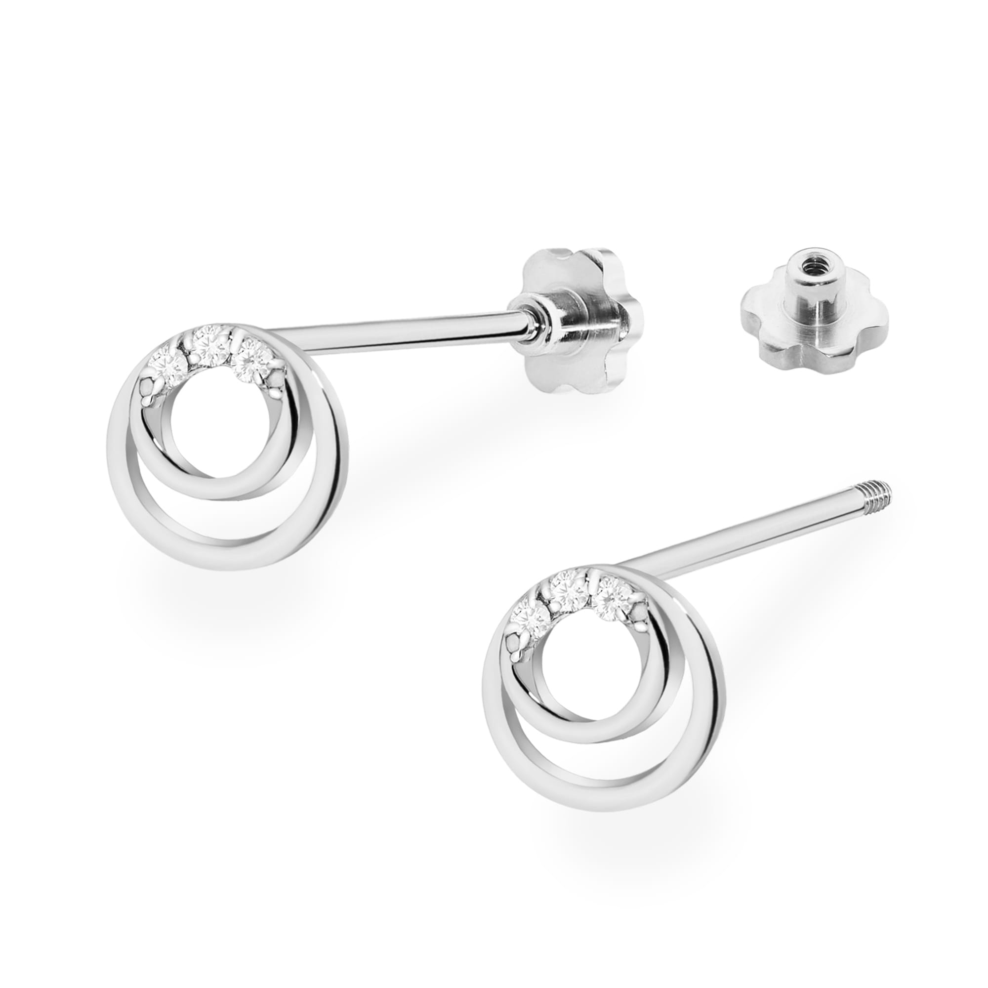 Cercei Aur 14k cu Diamante Naturale 0.03 ct