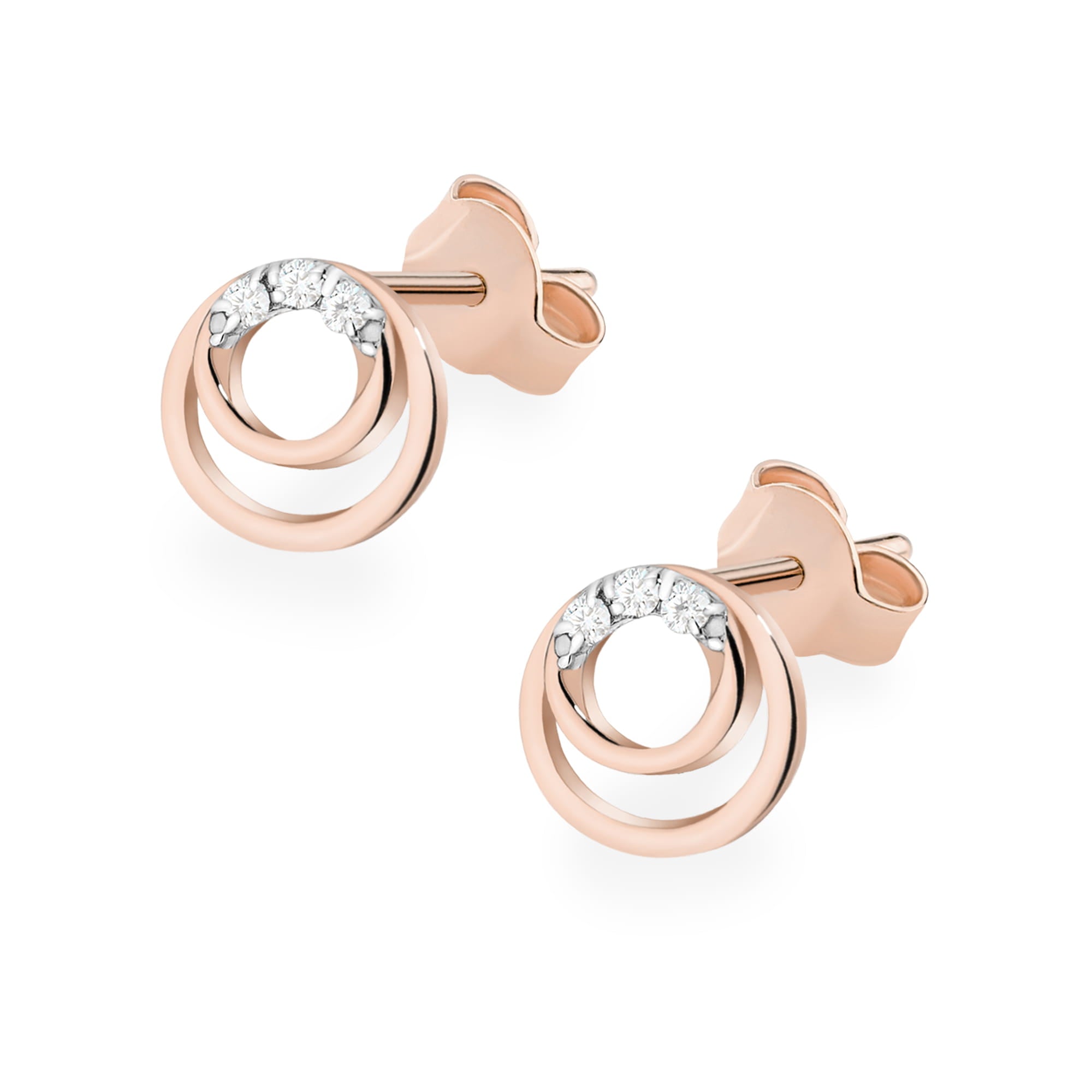 Cercei Aur 14k cu Diamante Naturale 0.03 ct