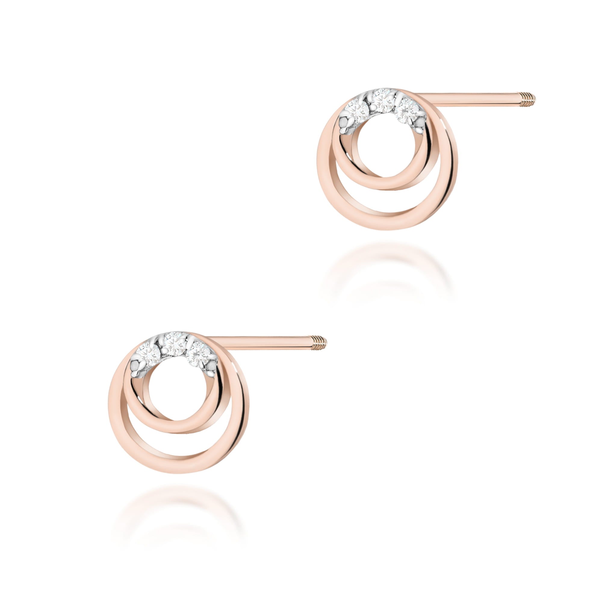 Cercei Aur 14k cu Diamante Naturale 0.03 ct