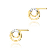 Cercei Aur 14K cu Diamante Naturale 0.03 ct Filet cu Protectie