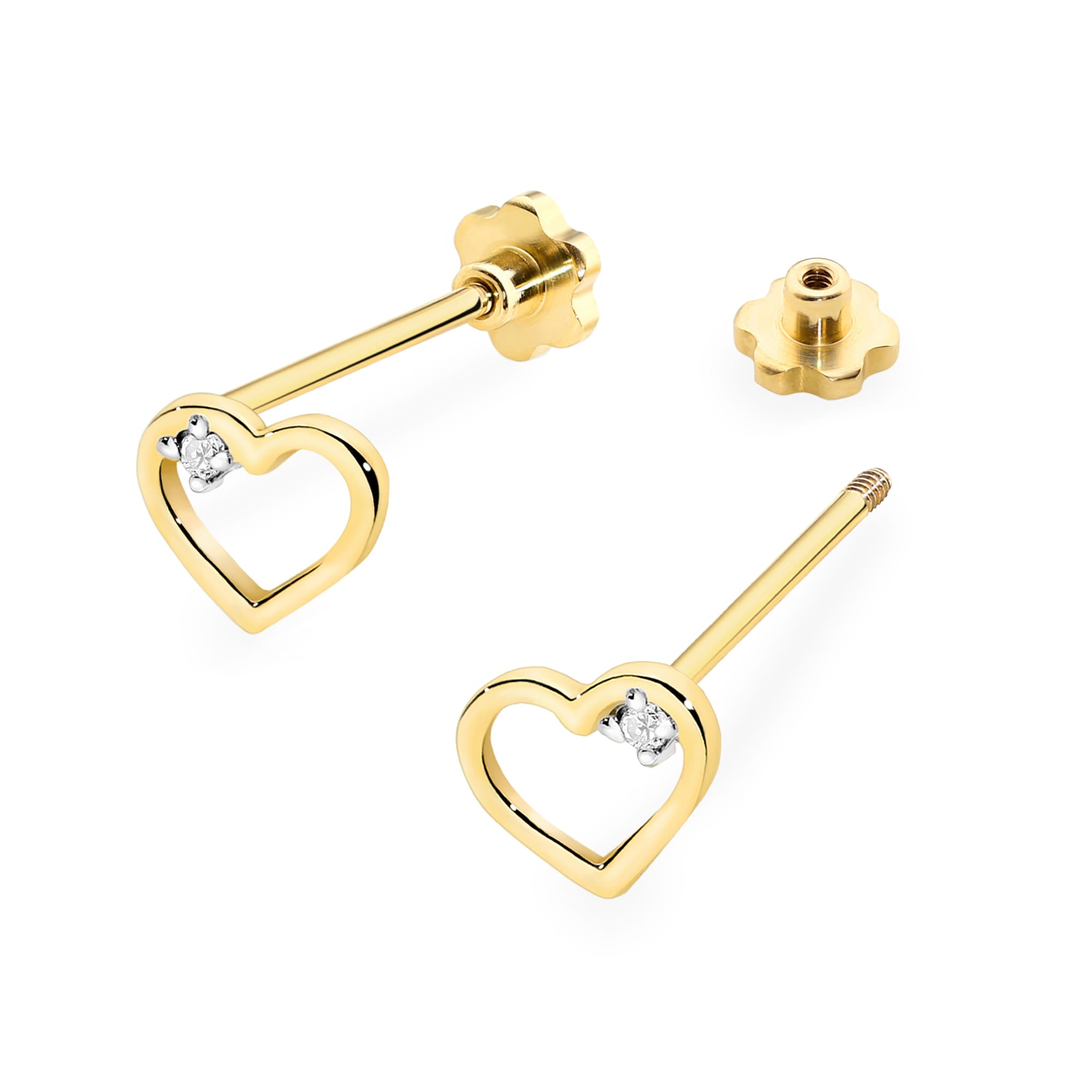 Cercei Aur 14k cu Diamante Naturale 0.01 ct