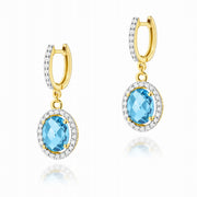 Cercei Aur 14K cu Topaz Swiss 1.70 ct si Diamante Naturale 0.36 ct