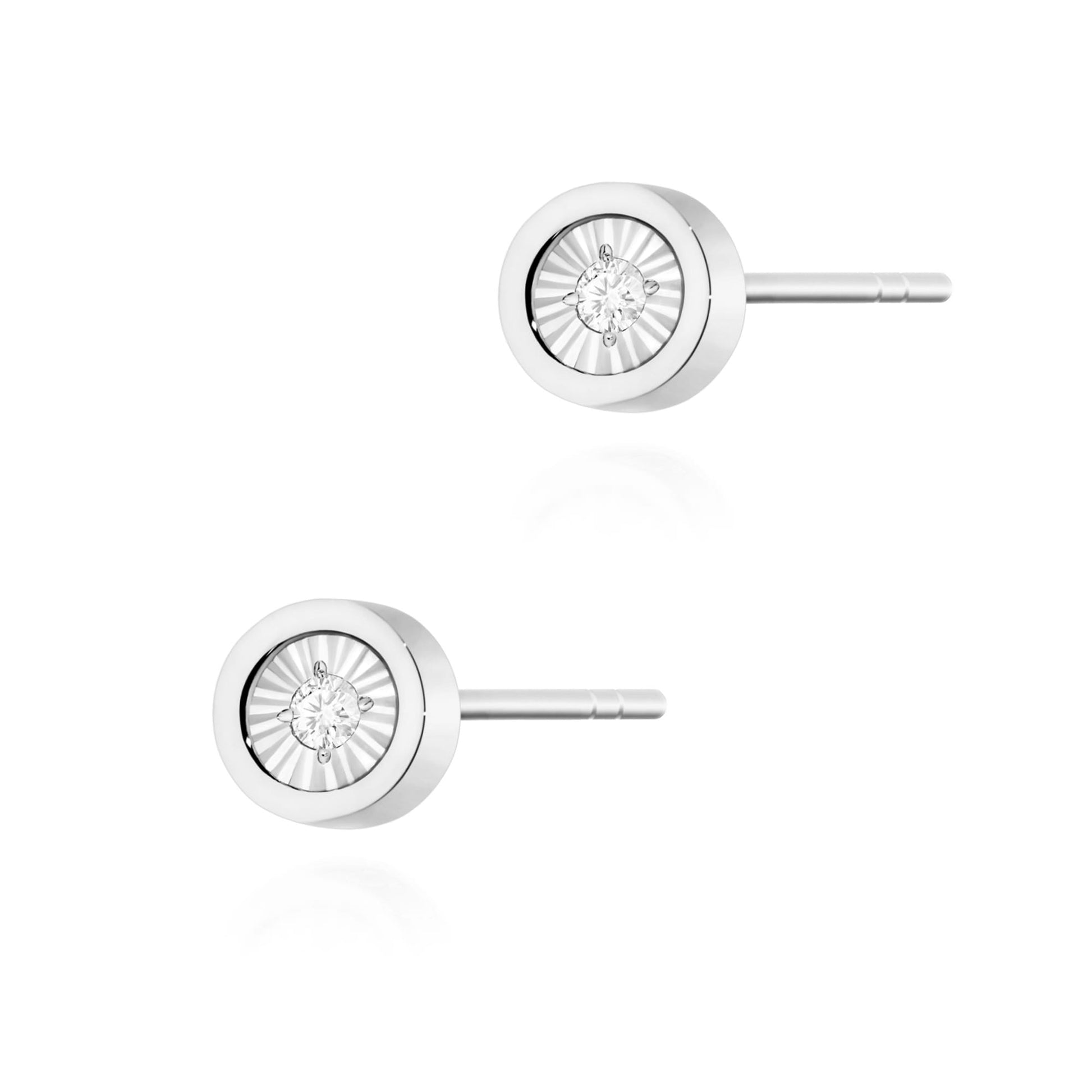 Cercei Aur 14K cu Diamante 0.16 ct - Alb