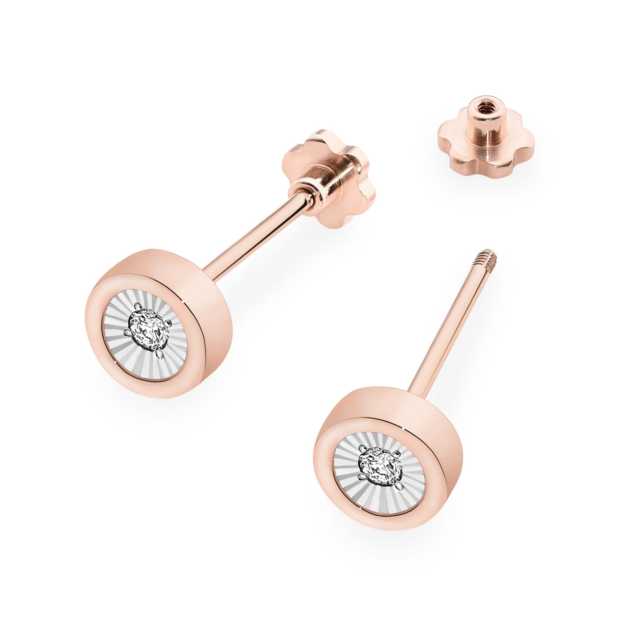 Cercei Aur 14K cu Diamante Naturale 0.16 ct