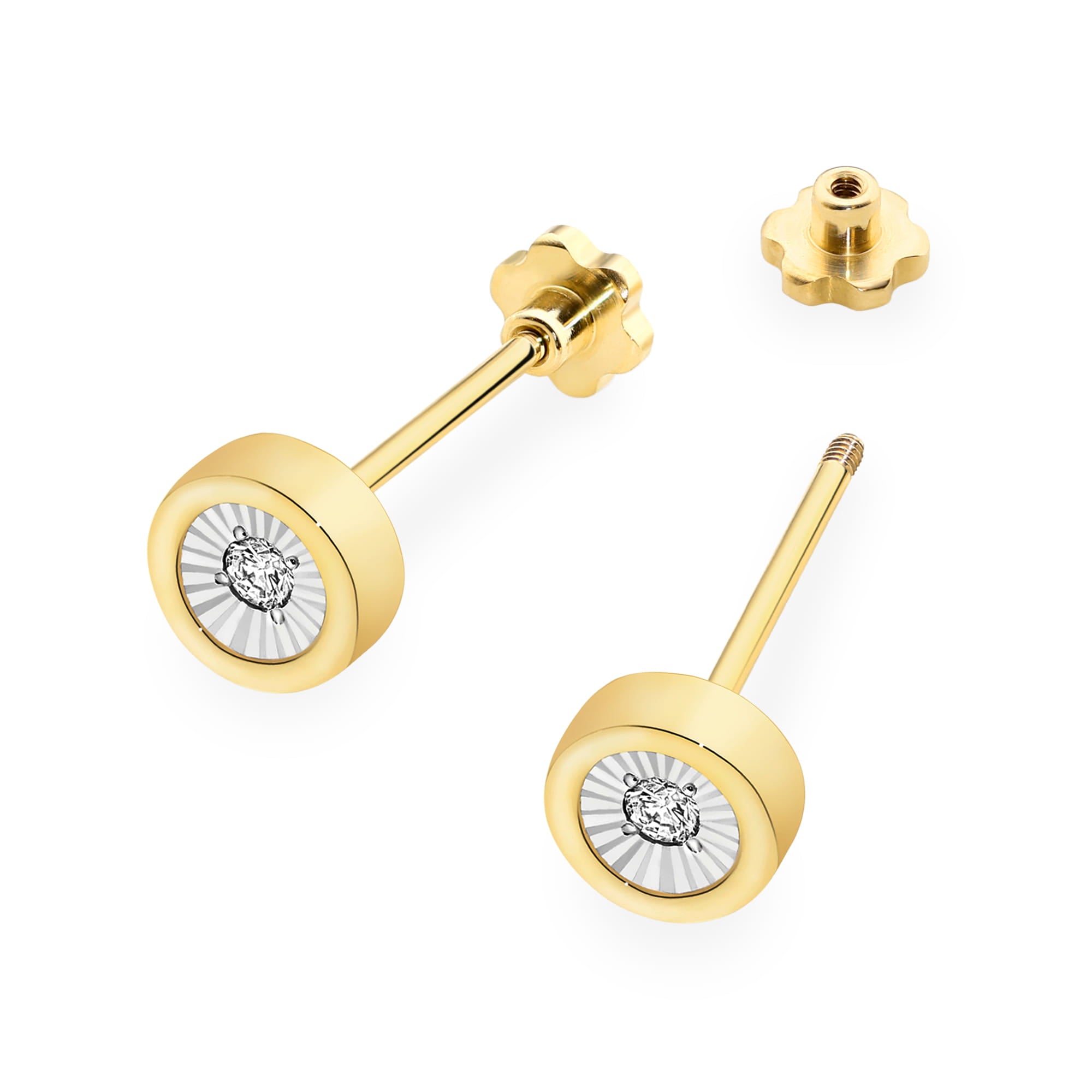 Cercei Aur 14K cu Diamante Naturale 0.16 ct
