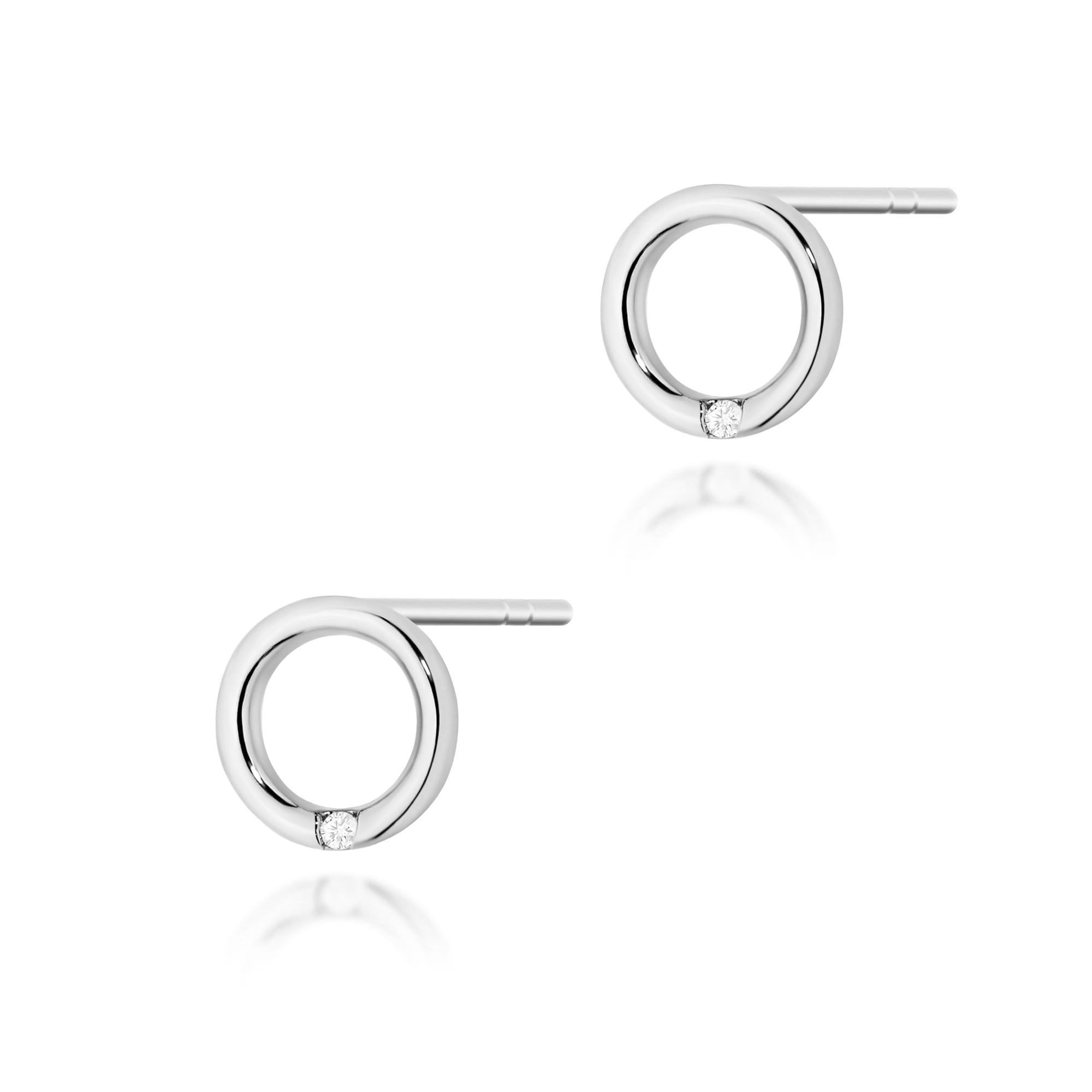 Cercei Aur 14K cu Diamante Naturale 0.01 ct