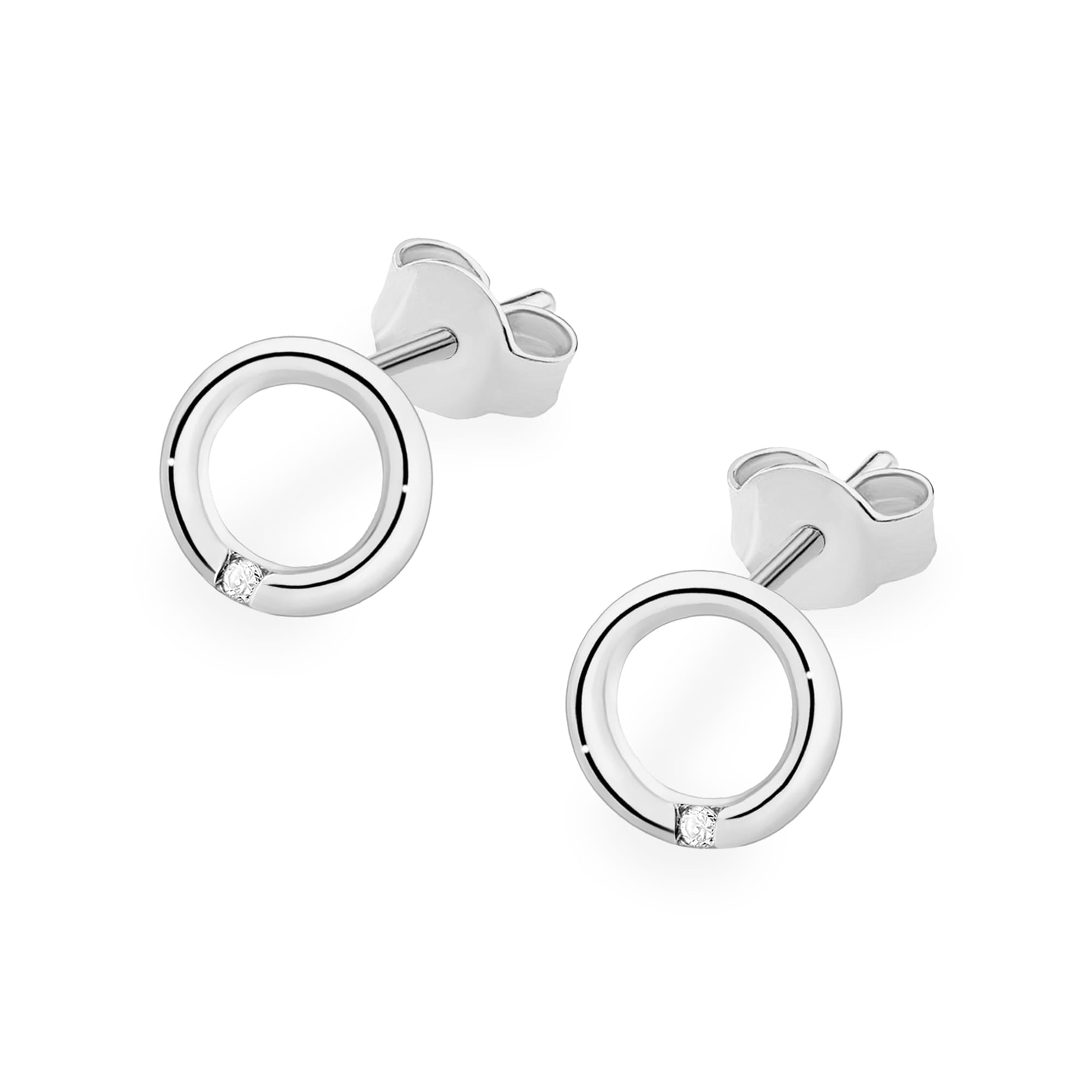 Cercei Aur 14K cu Diamante Naturale 0.01 ct