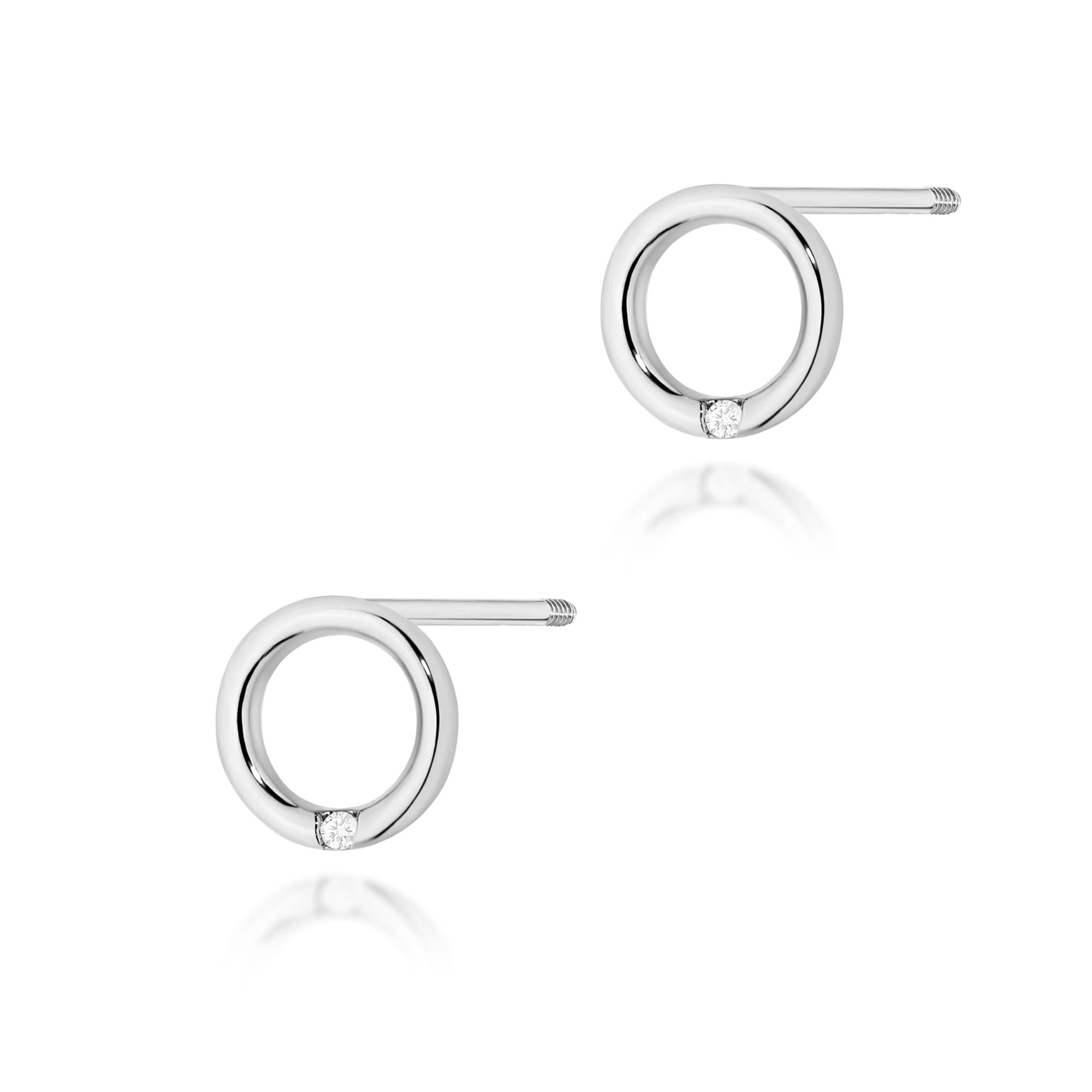 Cercei Aur 14K cu Diamante Naturale 0.01 ct