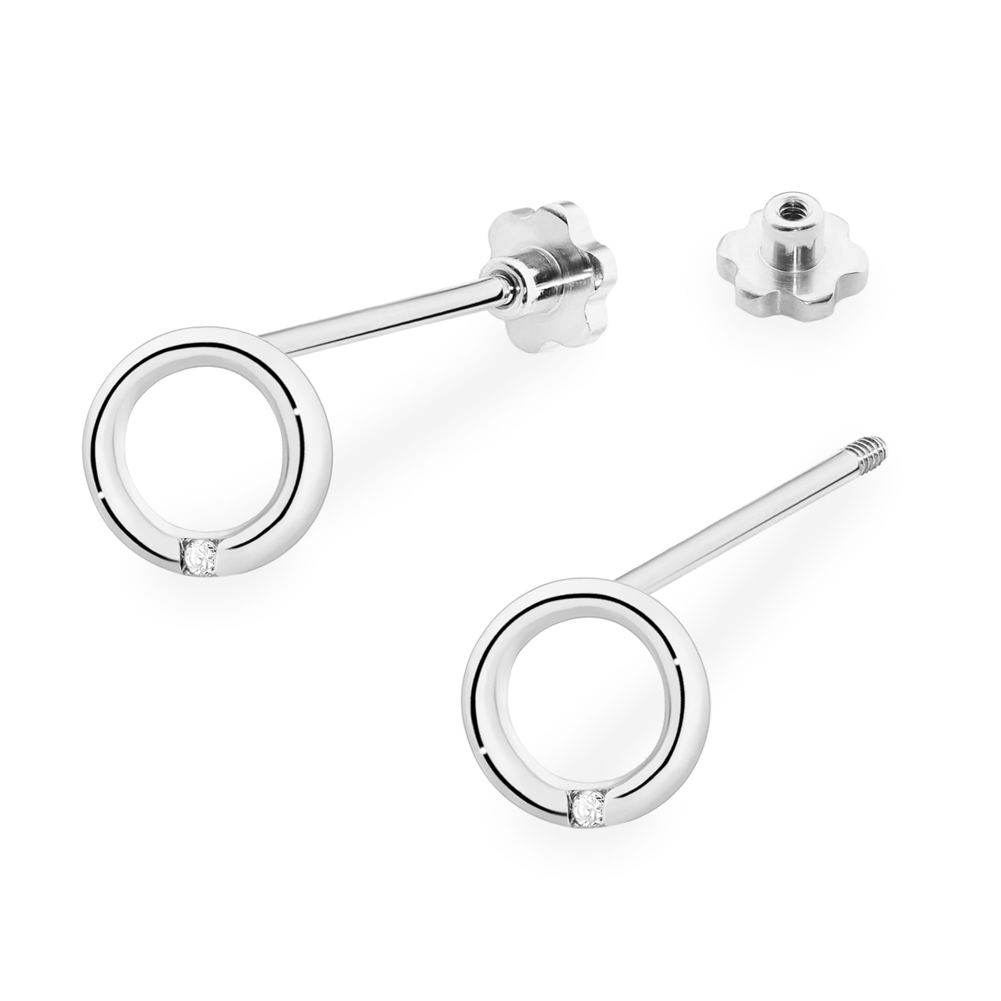 Cercei Aur 14K cu Diamante Naturale 0.01 ct