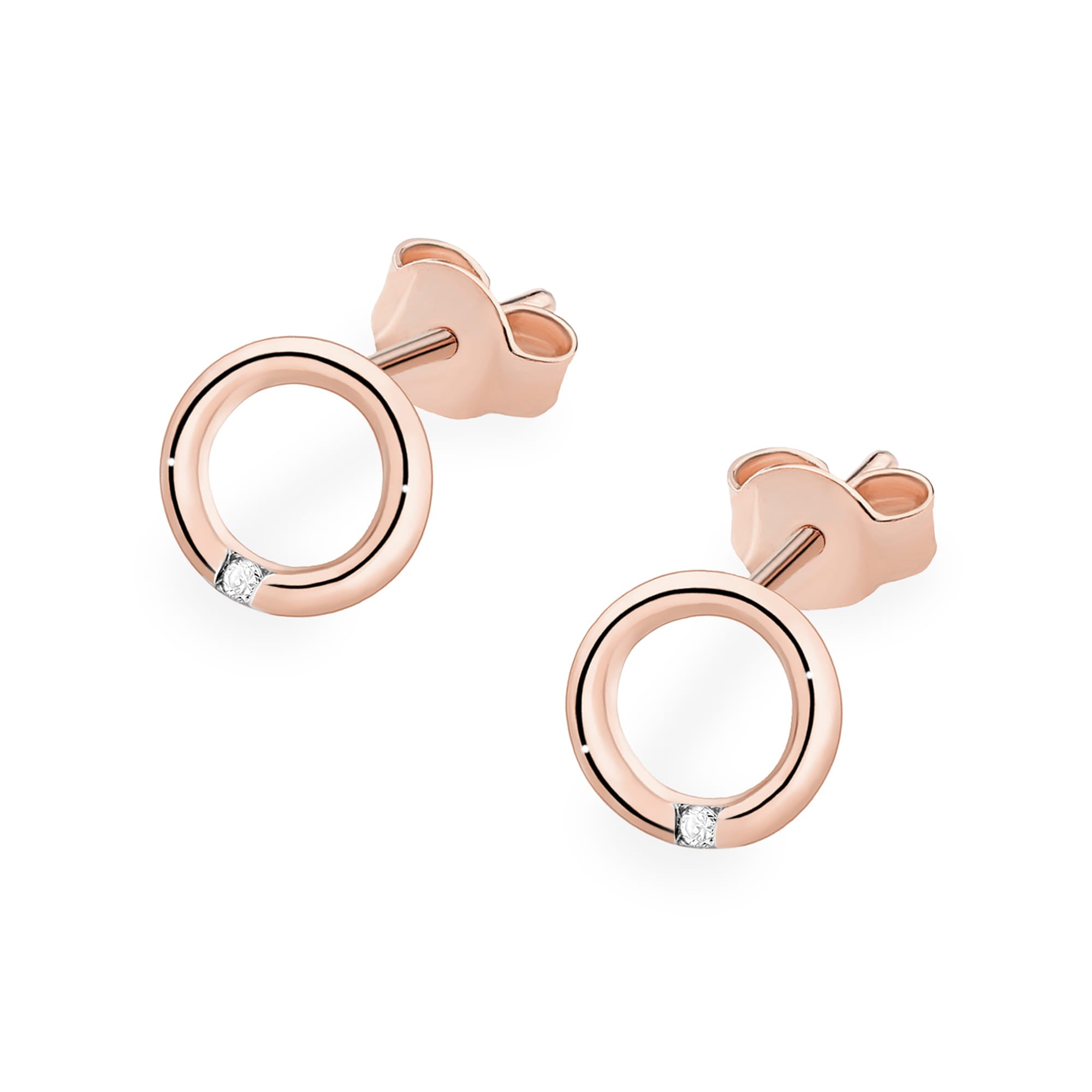 Cercei Aur 14K cu Diamante Naturale 0.01 ct