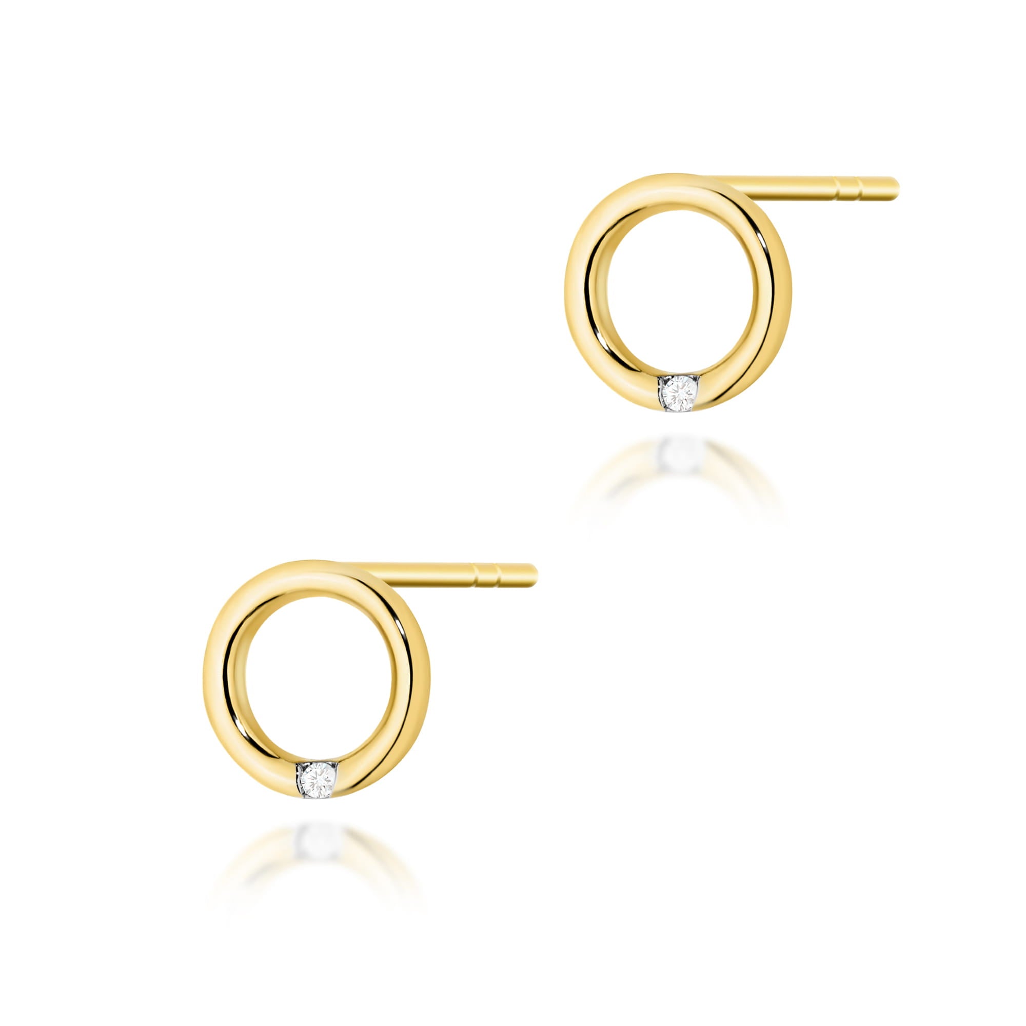 Cercei Aur 14K cu Diamante Naturale 0.01 ct