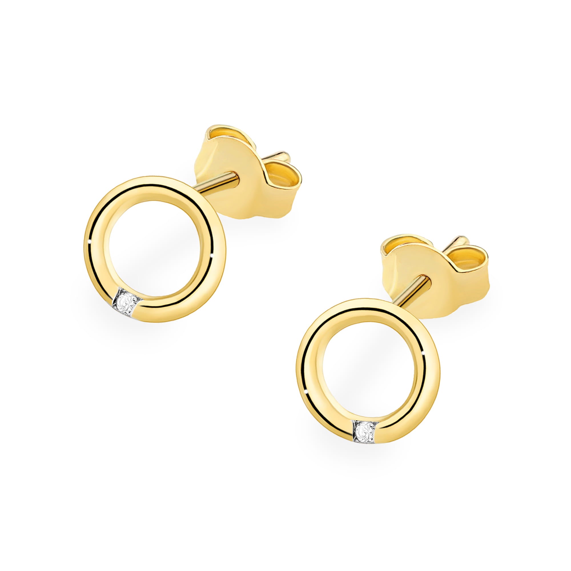 Cercei Aur 14K cu Diamante Naturale 0.01 ct