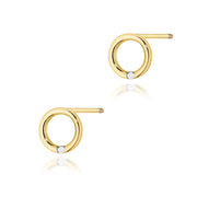 Cercei Aur 14K cu Diamante Naturale 0.01 ct Filet cu Protectie