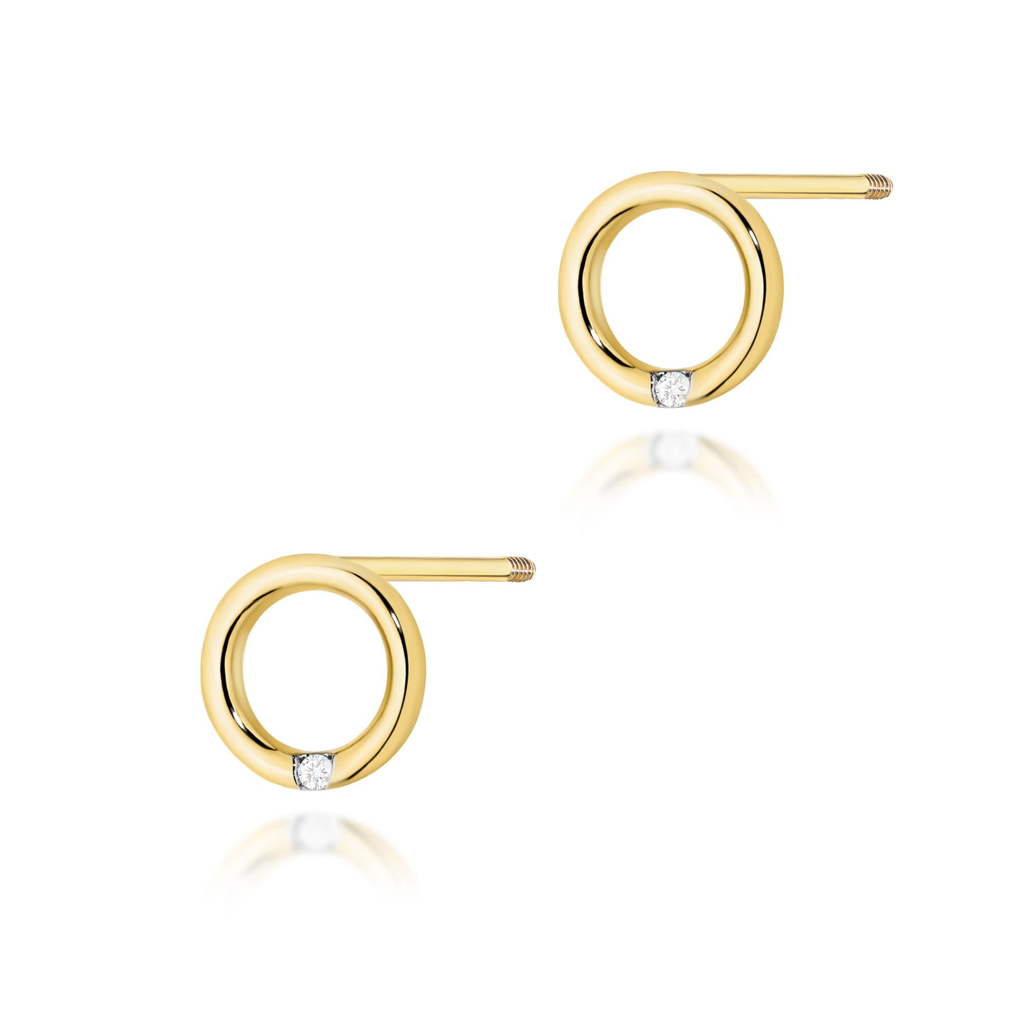 Cercei Aur 14K cu Diamante Naturale 0.01 ct