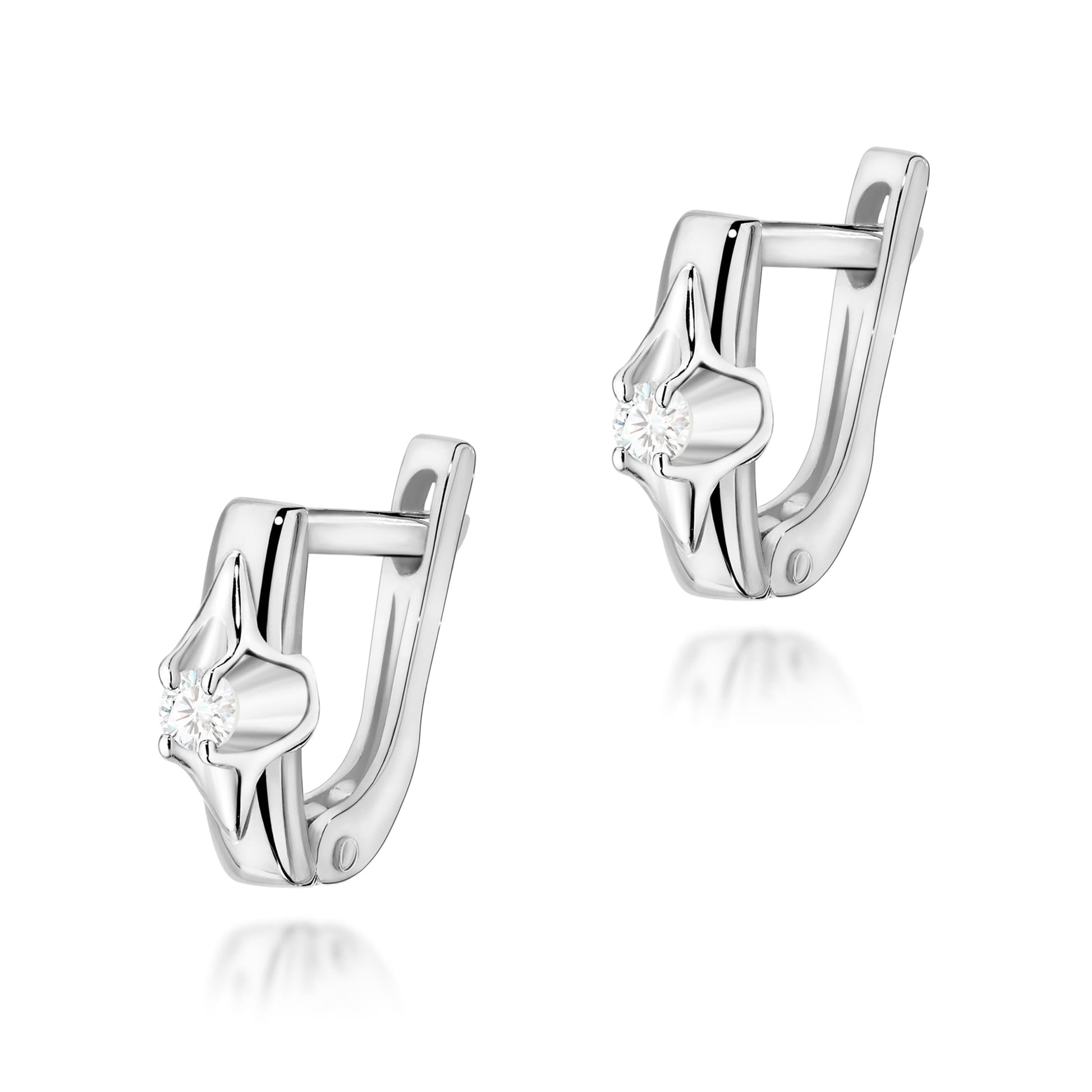 Cercei Aur 14K cu Diamante Naturale 0.08 ct