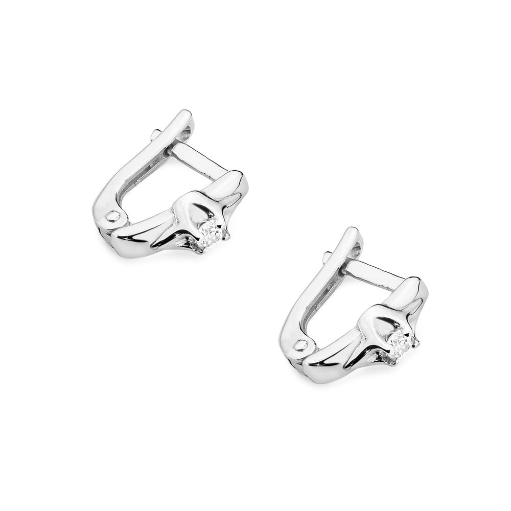 Cercei Aur 14K cu Diamante Naturale 0.08 ct