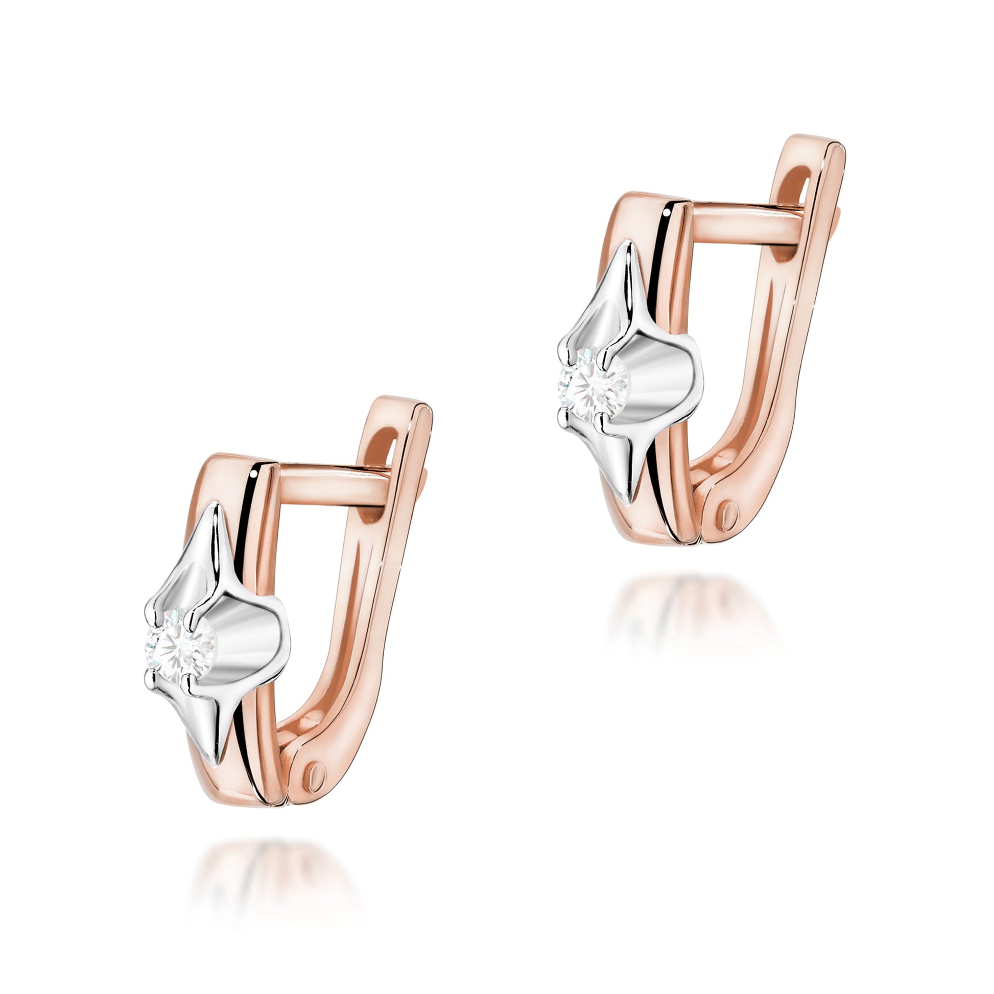 Cercei Aur 14K cu Diamante Naturale 0.08 ct