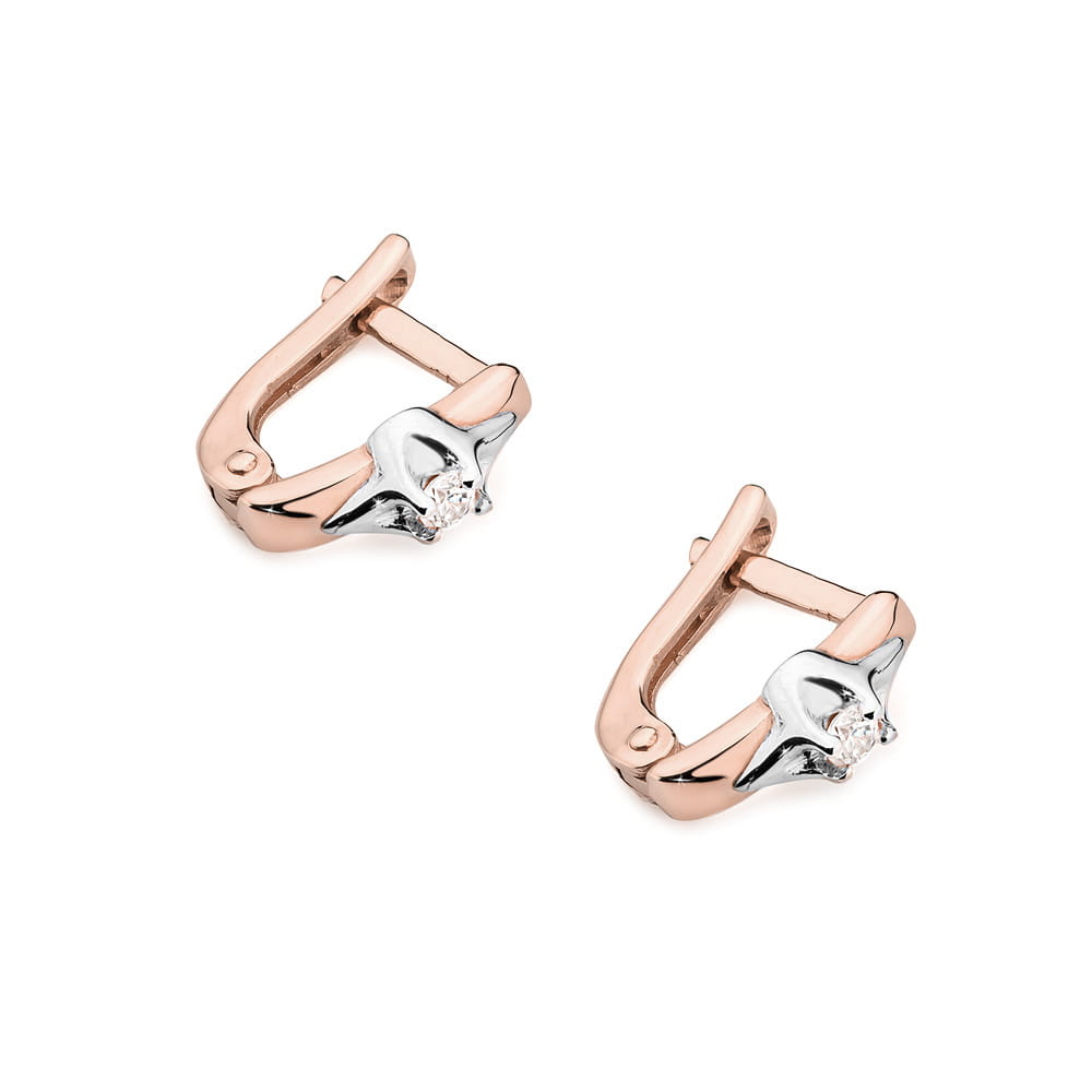 Cercei Aur 14K cu Diamante Naturale 0.08 ct