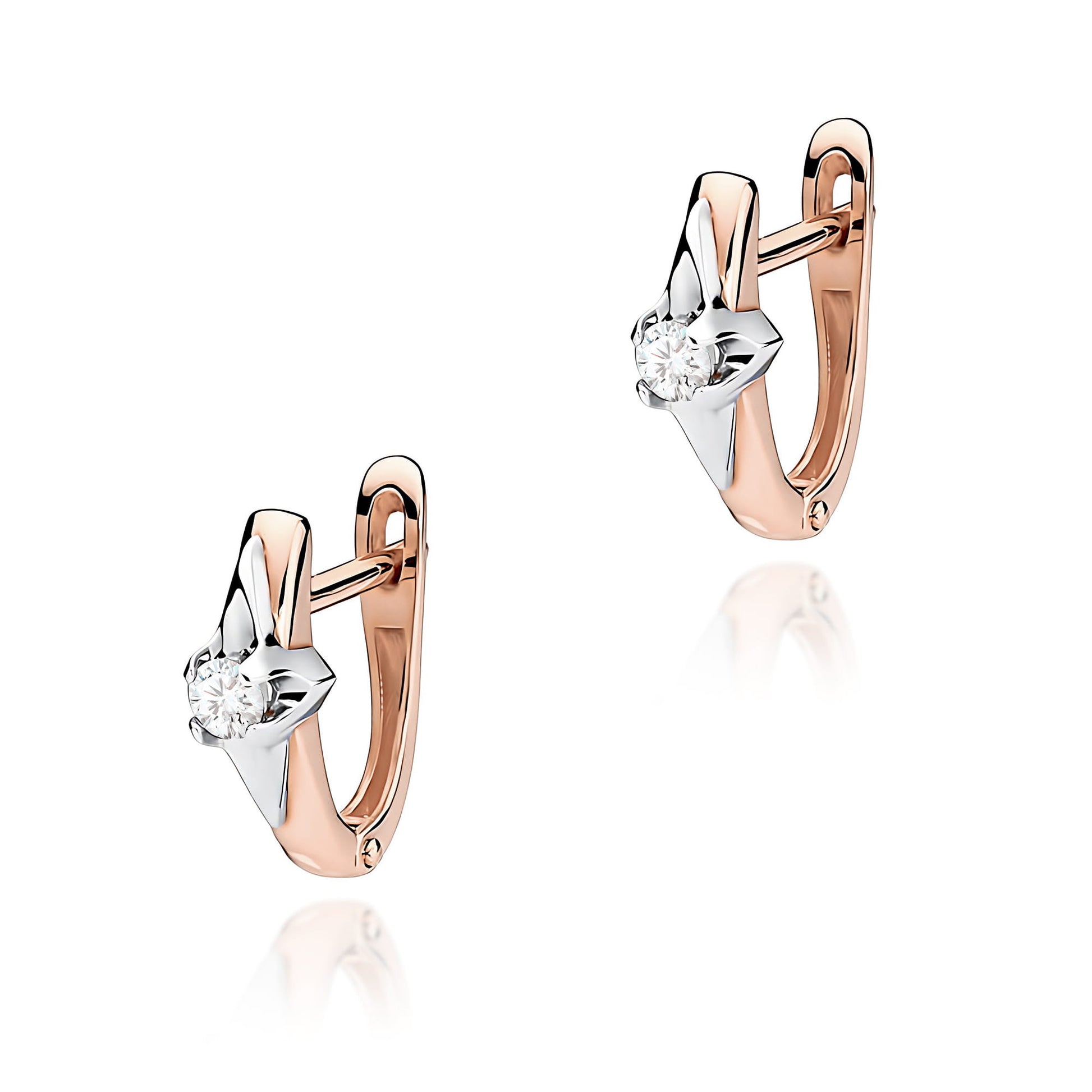 Cercei Aur 14K cu Diamante Naturale 0.16 ct
