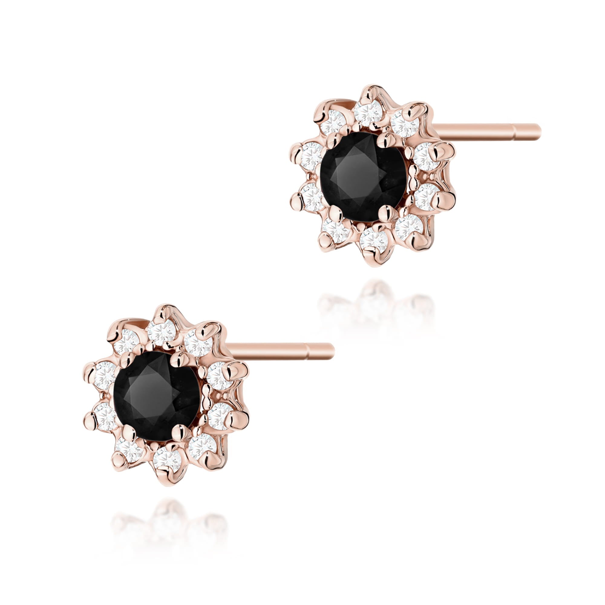 Cercei Aur 14K K0185 Diamant Negru 2 x 0.12ct