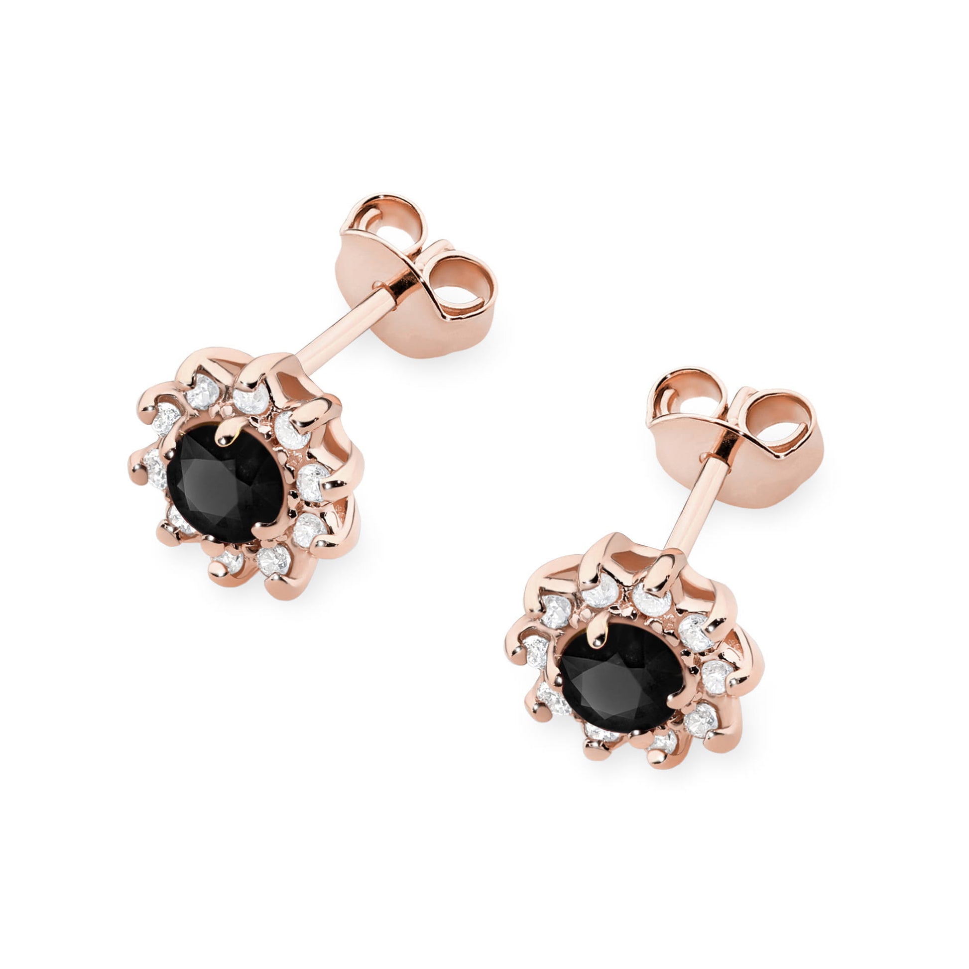 Cercei Aur 14K K0185 Diamant Negru 2 x 0.12ct