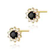 Cercei Aur 14K K0185 Diamant Negru 2 x 0.12ct
