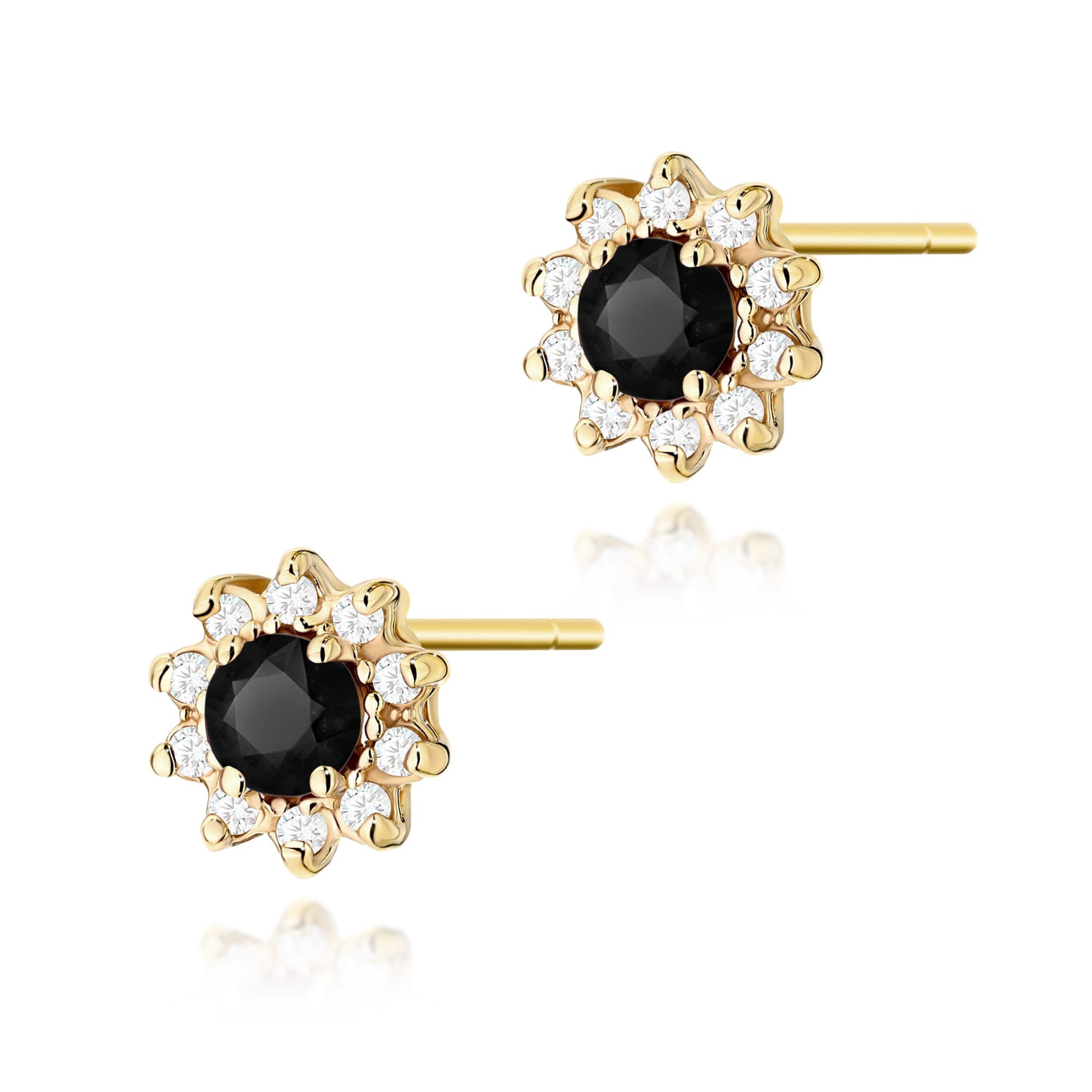 Cercei Aur 14K K0185 Diamant Negru 2 x 0.12ct