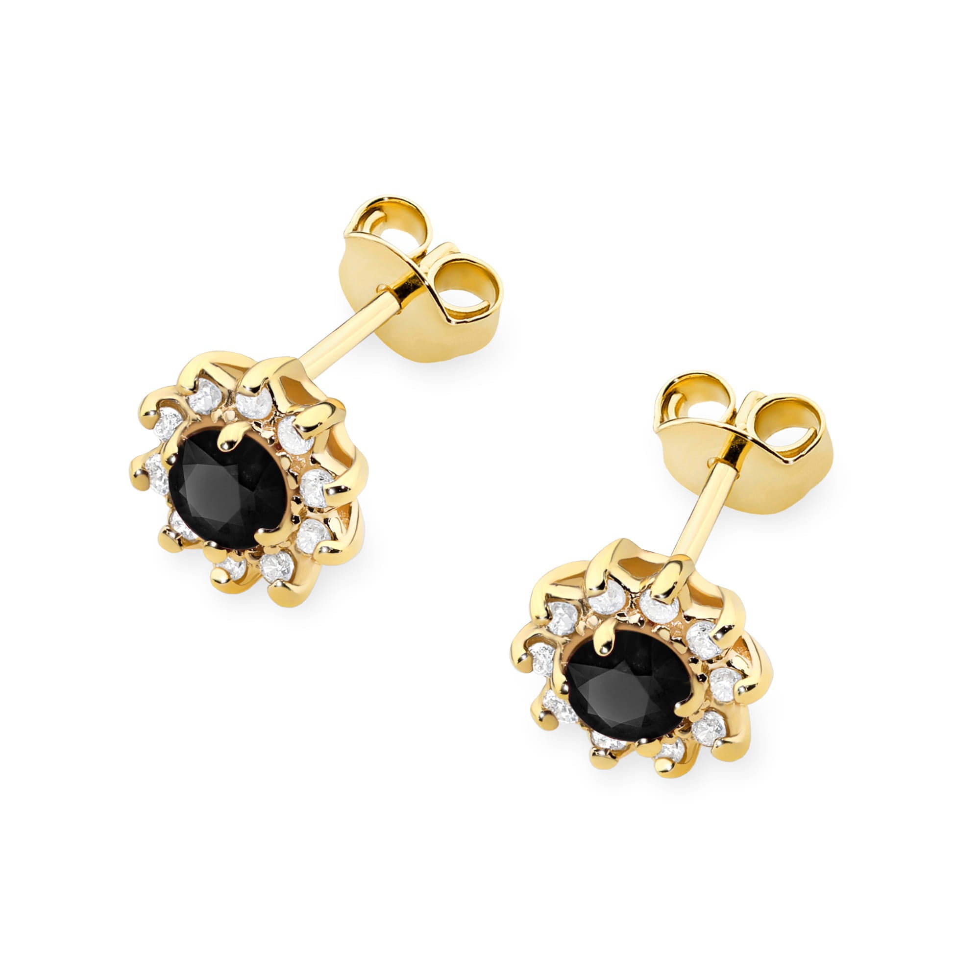 Cercei Aur 14K K0185 Diamant Negru 2 x 0.12ct