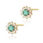 Cercei Aur 14K K0185 Smarald 2 x 0.15ct