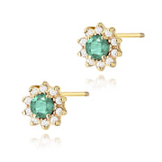 Cercei Aur 14K K0185 Smarald 2 x 0.15ct