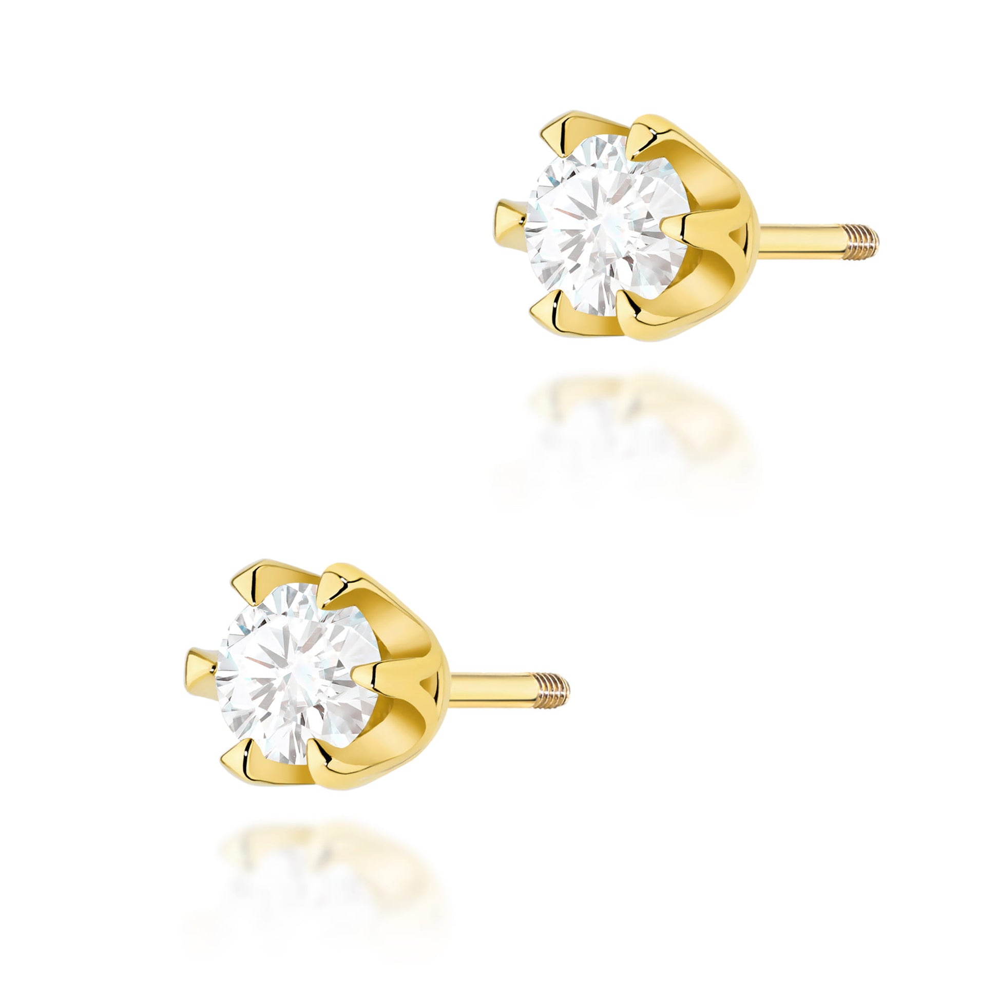 Cercei Diamant Aur 14K K0220 - Șurub Stud
