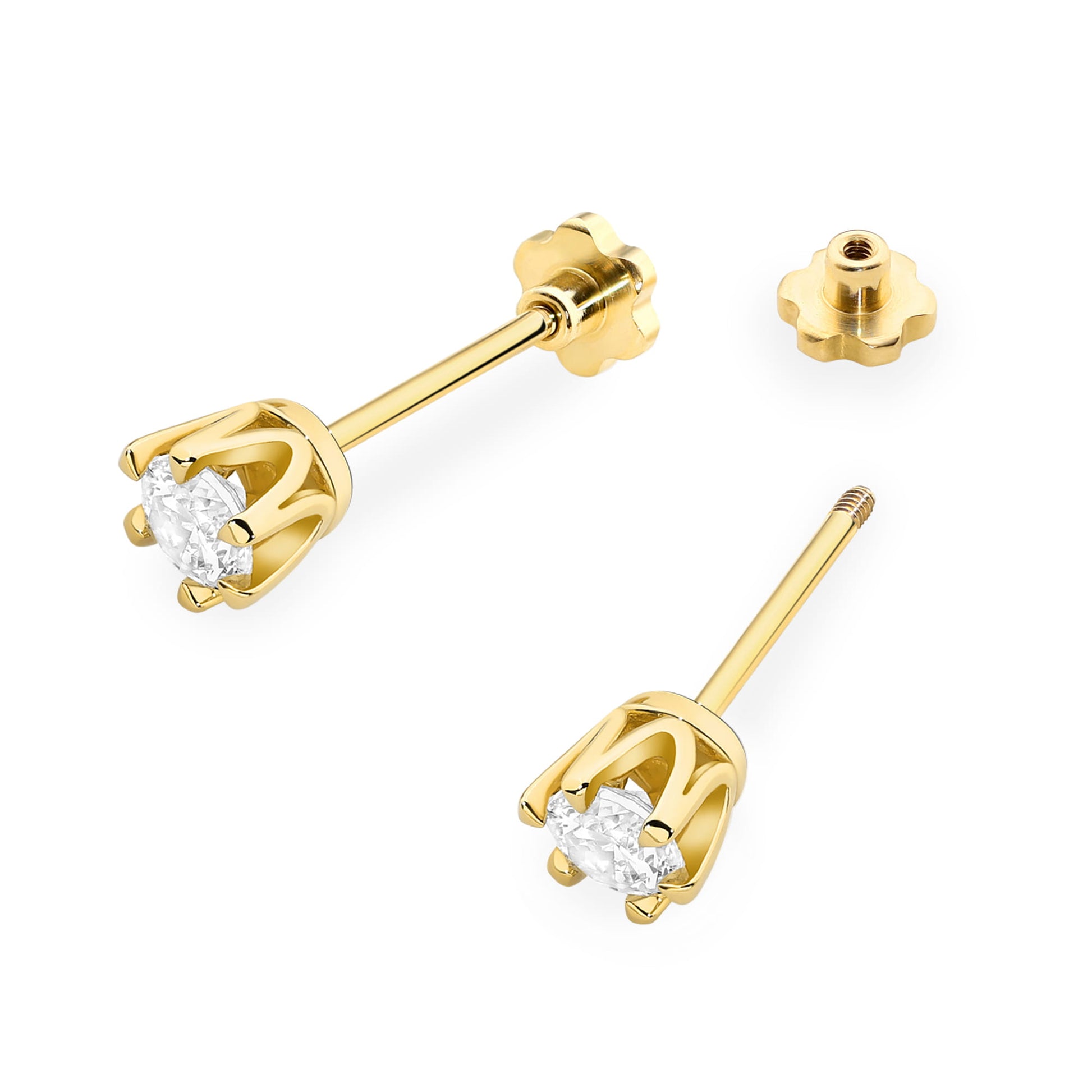 Cercei Diamant Aur 14K K0220 - Șurub Stud