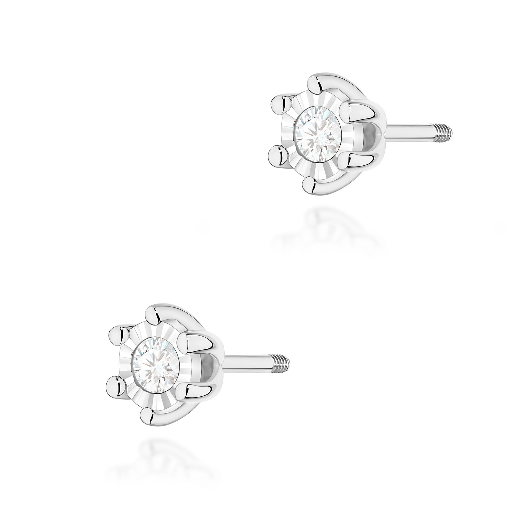 Cercei Aur 14K Diamant 2 x 0.08ct Rotund Stud