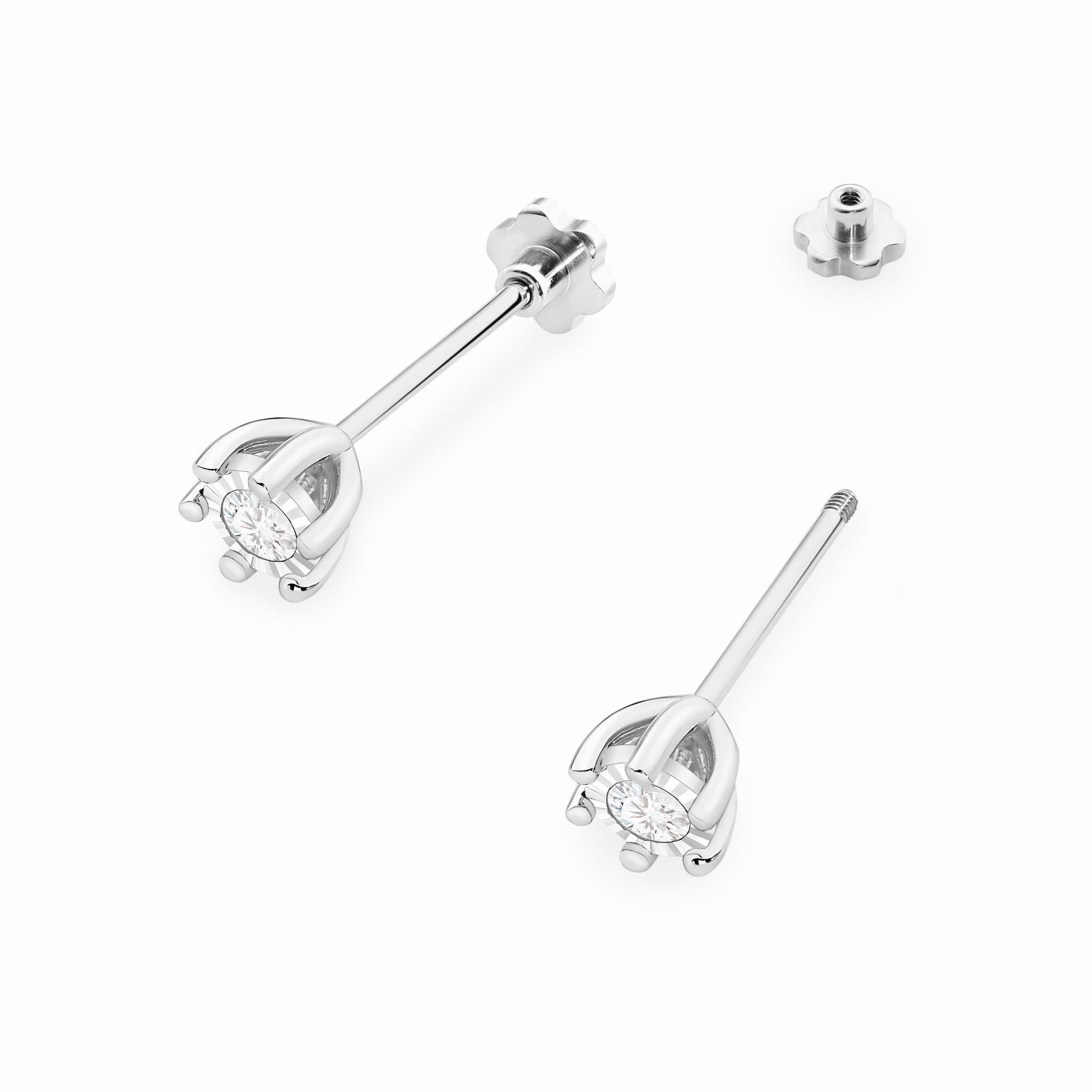 Cercei Aur 14K Diamant 2 x 0.08ct Rotund Stud