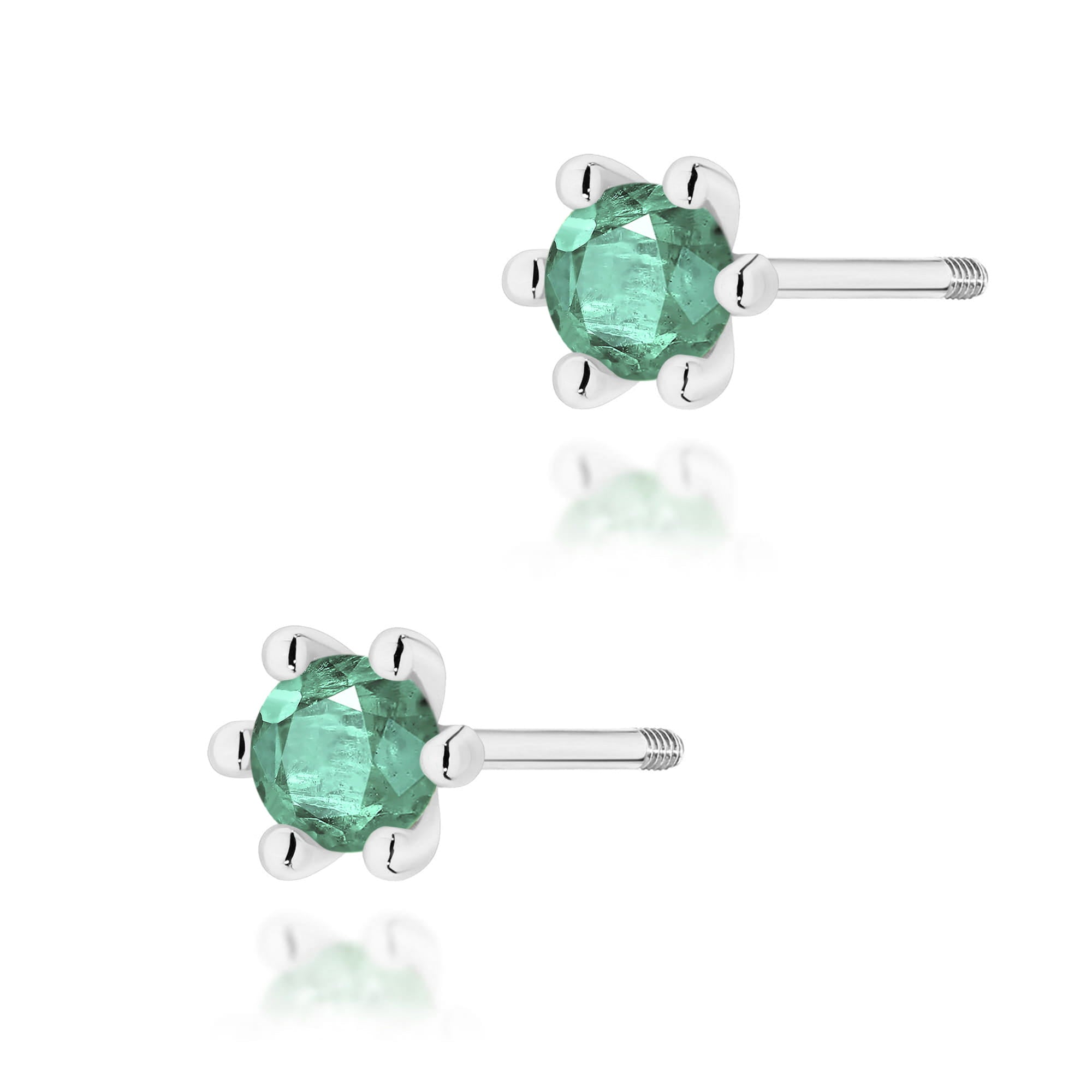 Cercei Aur 14K K0222 Smarald 2 x 0.15ct